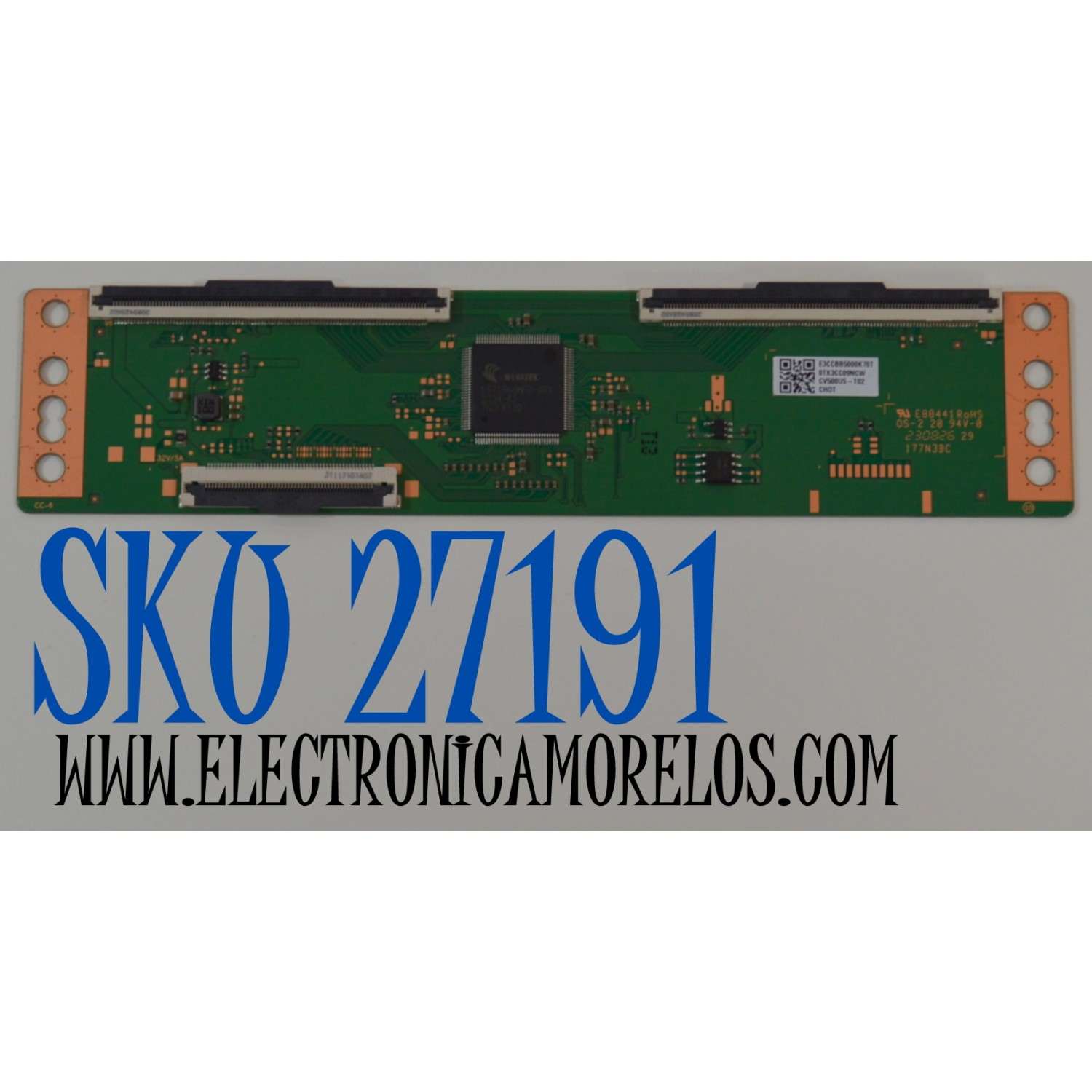 T-CON ORIGINAL NUEVA PARA TV YANDEX TV / NUMERO DE PARTE E3CCBB5000K70T / CV500U5-T02 / E88441 / 177N3BC / 0TX3CC09NCW / CHOT / DISPLAY CV500U5-T02 REV:01 / MODELO YNDX-00075