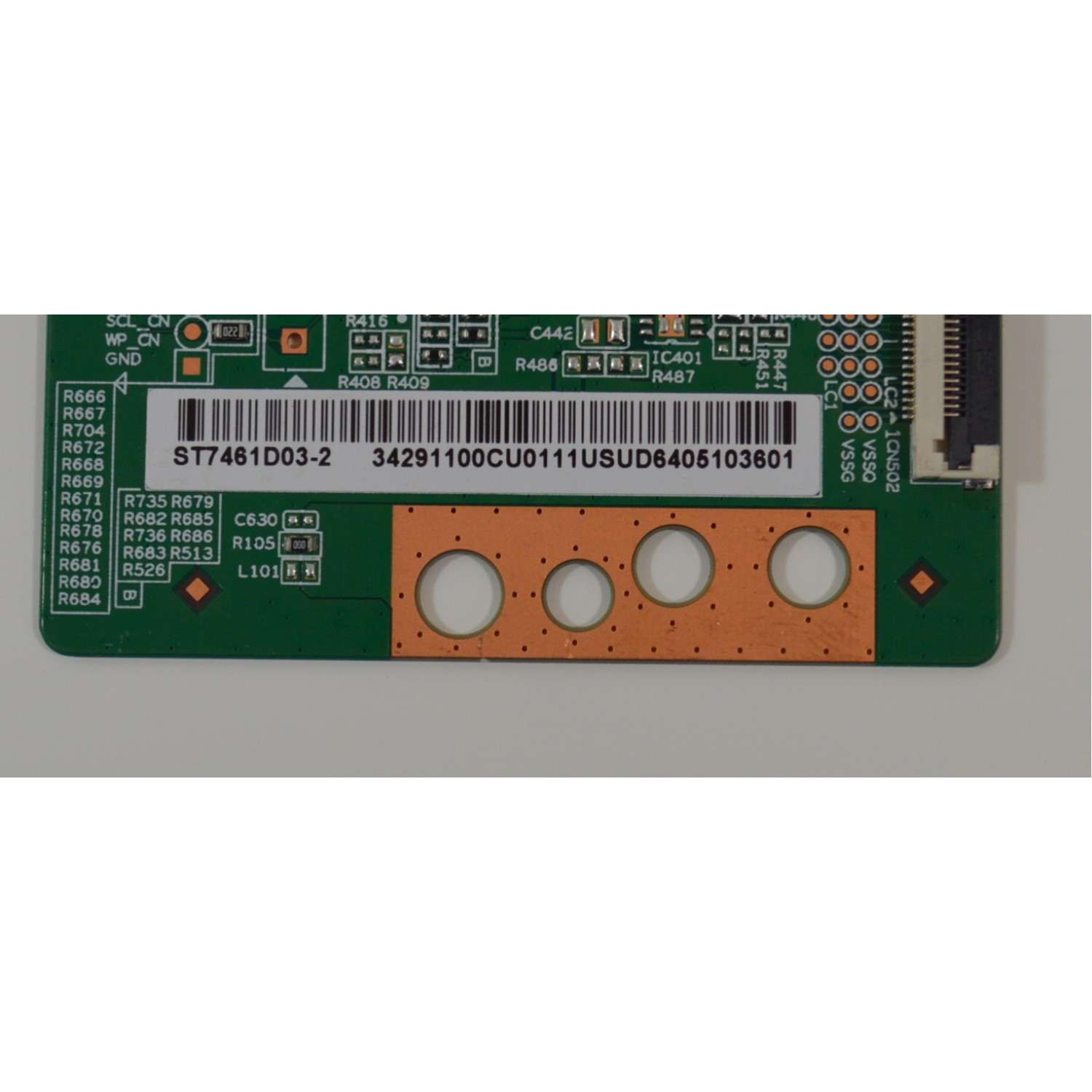 T-CON ORIGINAL NUEVA PARA TV SHARP / NUMERO DE PARTE 34291100CU / 34291100CU0111USU / 34.29110.0CU / TD-000P / ST7461D03-2 / 34291100CU0111 / J68504PF260A2-23 / PANEL K750WDJ10HE / DISPLAY ST7461D03-2 VER.2.3 / MODELO 4T-C75EL8UR - Imagen 2