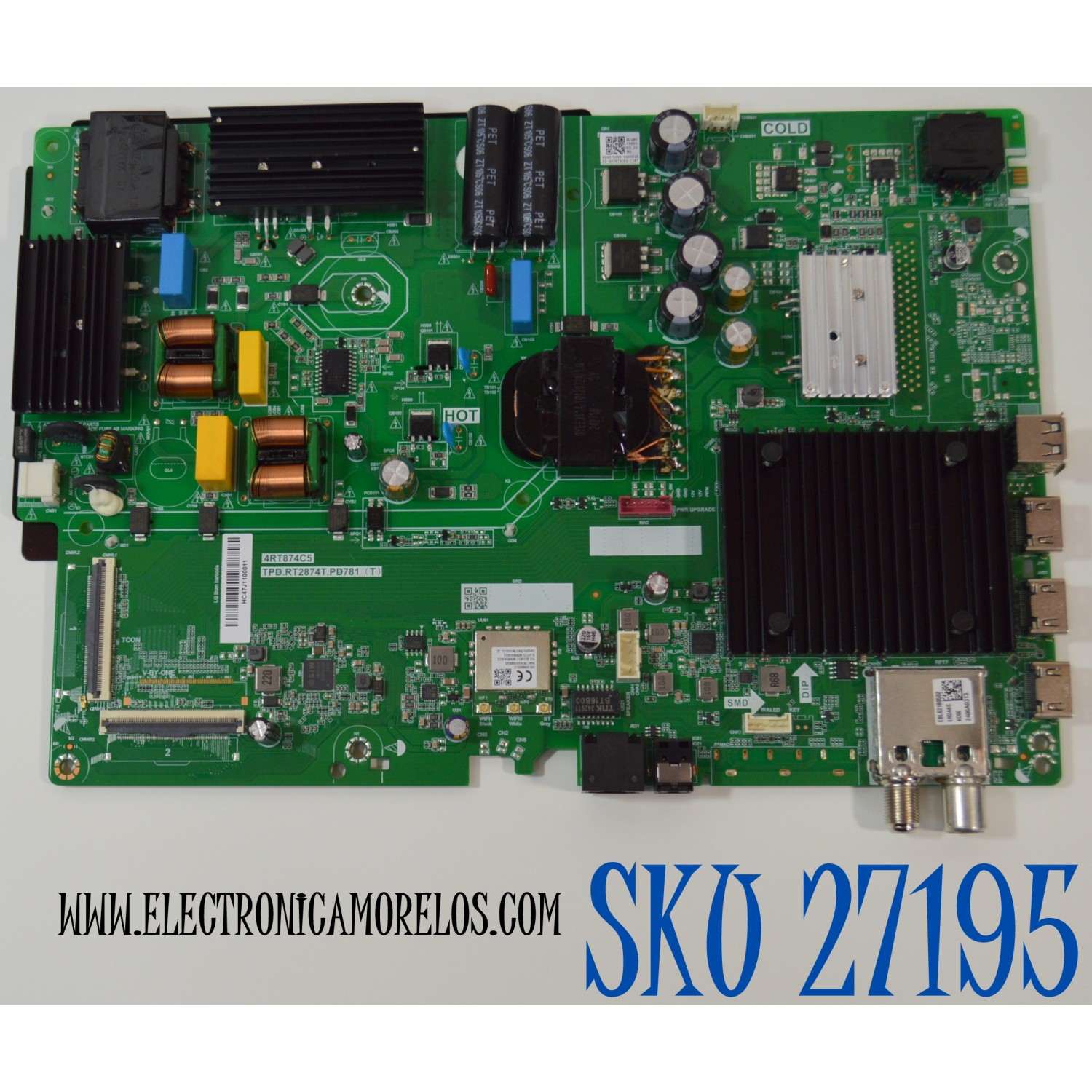 MAIN FUENTE COMBO NUEVA ORIGINAL PARA TV LG 4K UHD HDR SMART TV / NUMERO DE PARTE 02-4RT874C65-C18T / 02-4RT874C65-C18T / 4RT874C5 / TPD.RT2874T.PD781(T) / DLU8015533 / H24070099 / MODELO 65UT7570PUB