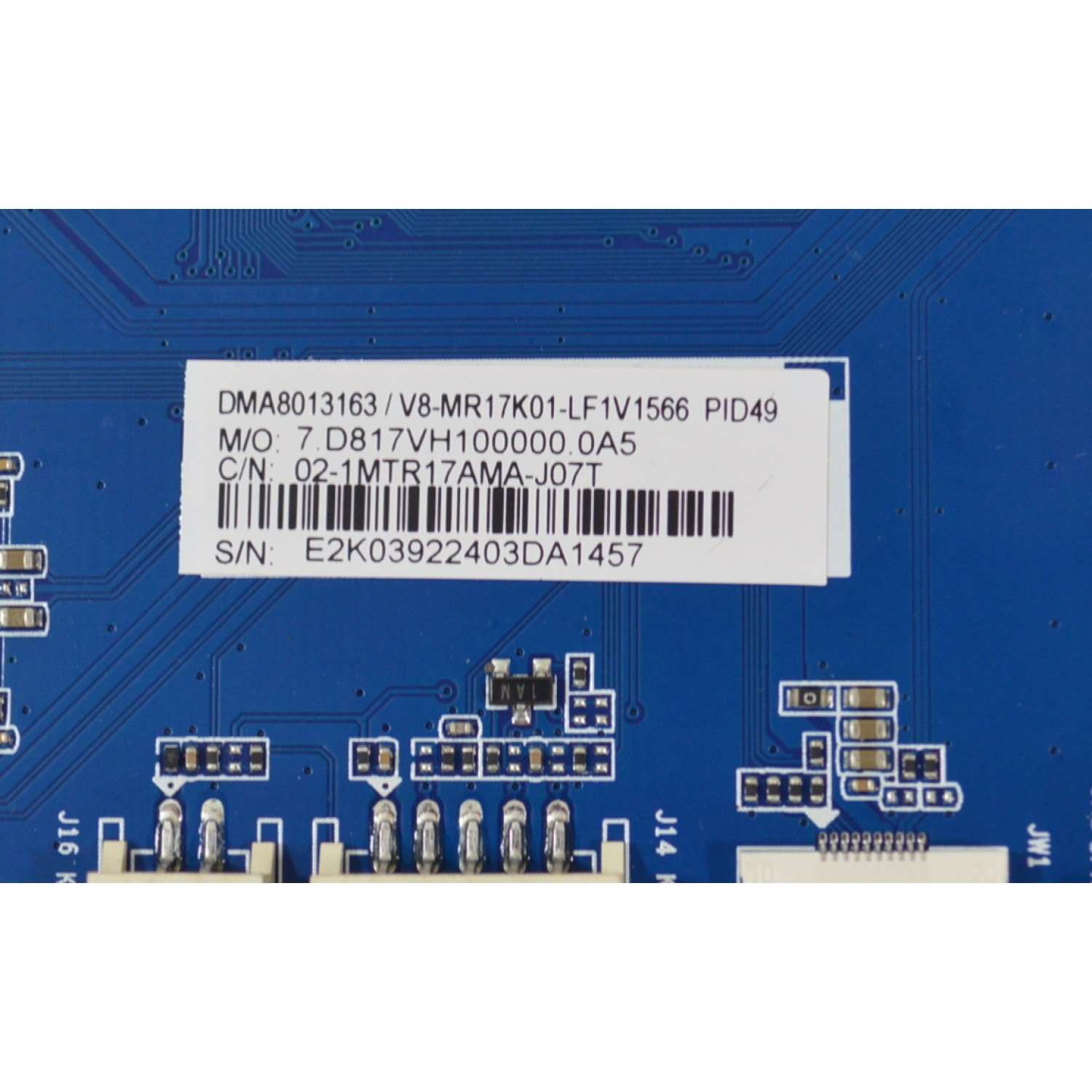 MAIN ORIGINAL PARA TV PHILIPS 4K UHD HDR / NUMERO DE PARTE 02-1MTR17AMA-J07T / CV817-VH / 7.D817VH100000.0A5 / V8-MR17K01-LF1V / DMA8013163 / V8-MR17K01-LF1V1566 / E252098 / CQC20134258243 / 003LP252726B0 / MODELO 55PUL7973 / 55PUL7973/F7 - Imagen 2