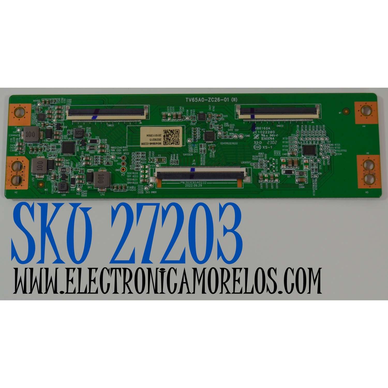 T-CON ORIGINAL PARA TV ONN / NUMERO DE PARTE TV65A0-ZC26-01 / 513C65A0M04 / M04/9946-02206 / 20230215 / 2010113504 / KB6160A / 2E10222B0 / 2E10222BO / DISPLAY JR645R3HA7L / MODELO 100012587 65"