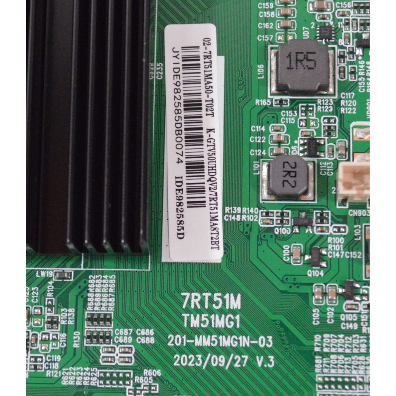 MAIN FUENTE COMBO ORIGINAL NUEVA PARA TV KALLEY 4K UHD HDR GOOGLE TV / NUMERO DE PARTE 02-7RT51MA50-T02T / 7RT51M / TM51MG1 / 201-MM51MG1N-03 / 7RT51MA8T2BT / IDE982585D / V8-GT51MGL-0015199.0002 / V8-GT51MGL-0015199 / MODELO K-GTV50UHDQV2 - Imagen 3