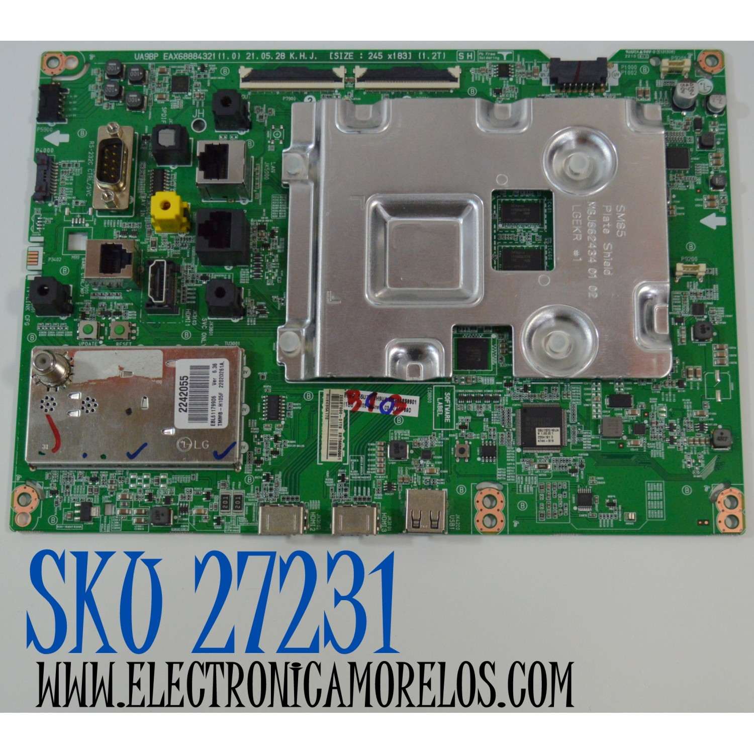 MAIN ORIGINAL PARA TV LG 4K UHD HDR SMART TV / NUMERO DE PARTE EBT66859901 / EAX68884321 / EAX68884321(1.0) / 66859901 / PANEL NC550DQG / DISPLAY LC550DQJ (SM)(A1) / MODELO 55UT570H9UA