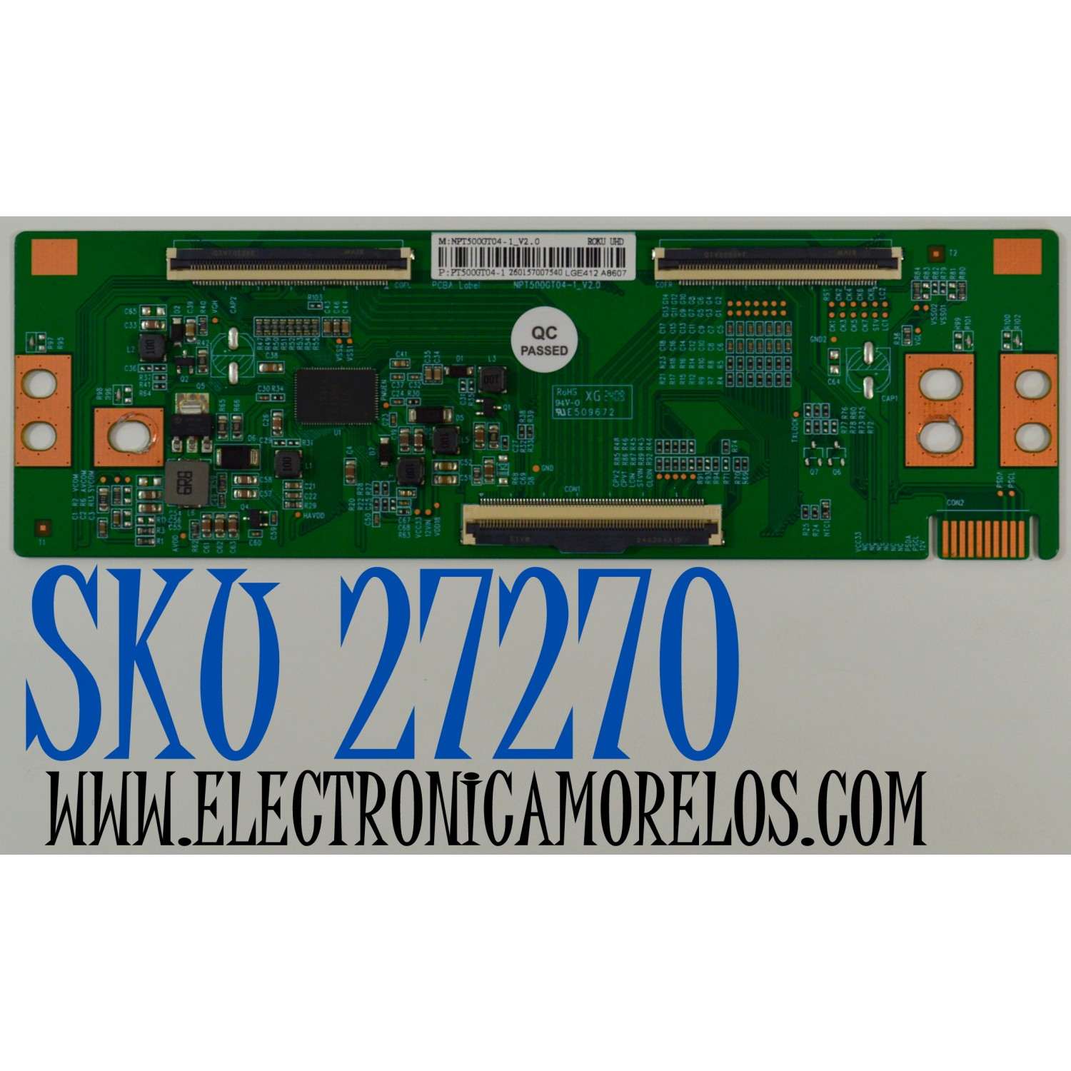 T-CON ORIGINAL PARA TV PHILIPS / NUMERO DE PARTE 260157007540 / NPT500GT04-1_V2.0 / PT500GT04-1 / LGE412 AB607 / PANEL HK430WLEDM-JH5UH / DISPLAY PT430GT03-1 VER.1.0 / BOARD PT430GT03-1-XL-1 / PT430GT03-1-XR-1 / MODELO 43PUL6643/F7
