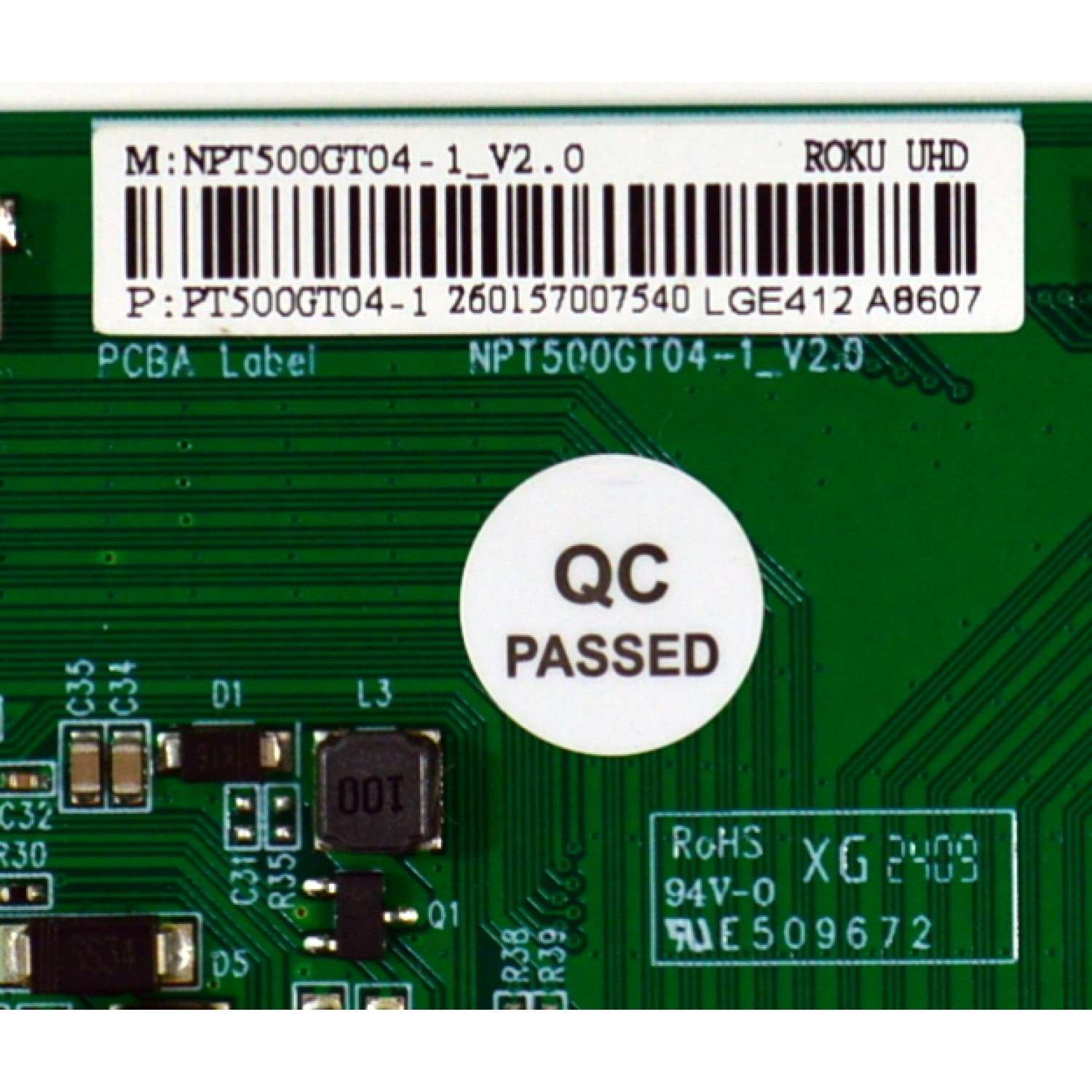 T-CON ORIGINAL PARA TV PHILIPS / NUMERO DE PARTE 260157007540 / NPT500GT04-1_V2.0 / PT500GT04-1 / LGE412 AB607 / PANEL HK430WLEDM-JH5UH / DISPLAY PT430GT03-1 VER.1.0 / BOARD PT430GT03-1-XL-1 / PT430GT03-1-XR-1 / MODELO 43PUL6643/F7 - Imagen 2