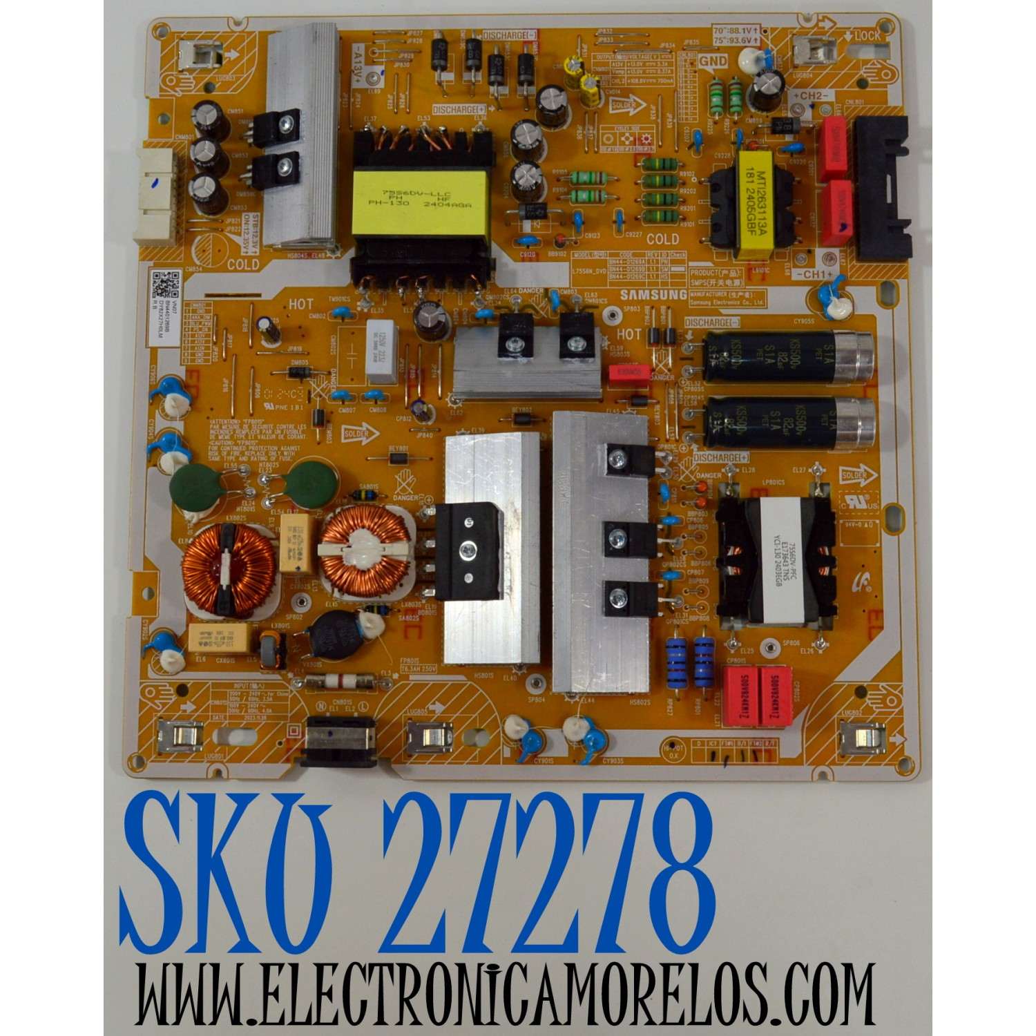 FUENTE DE PODER ORIGINAL PARA TV SAMSUNG / NUMERO DE PARTE BN44-01269B / L75S6N_DVD / BN4401269B / BN44-01269A / BN44-01269C / PANEL CY-BD070HGSV2H / CY-BD075HGSV5H / DISPLAY JE695R3HE1K / JR745R3HC5K / MODELO UN70DU7200FXZA / UN75DU7200BXZA