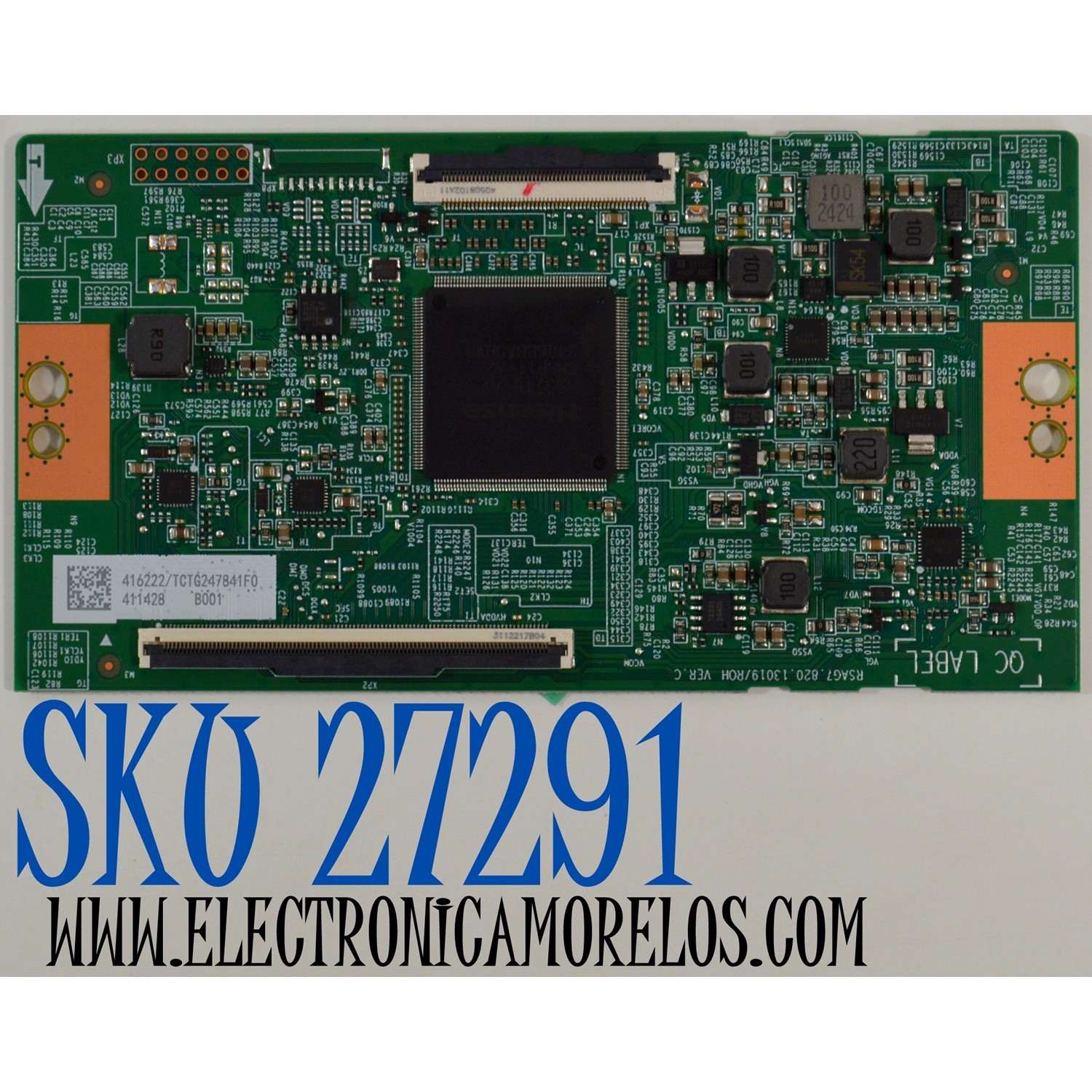 T-CON ORIGINAL PARA TV HISENSE / NUMERO DE PARTE 416222 / RSAG7.820.13019/ROH / 411428 / TCTG247841F0 / RSAG7.820.13019/ROH VER.C / PANEL HD850H1U51-TAL6B1\ROH / DISPLAY T850QVN03.4 / MODELO 85R6030N
