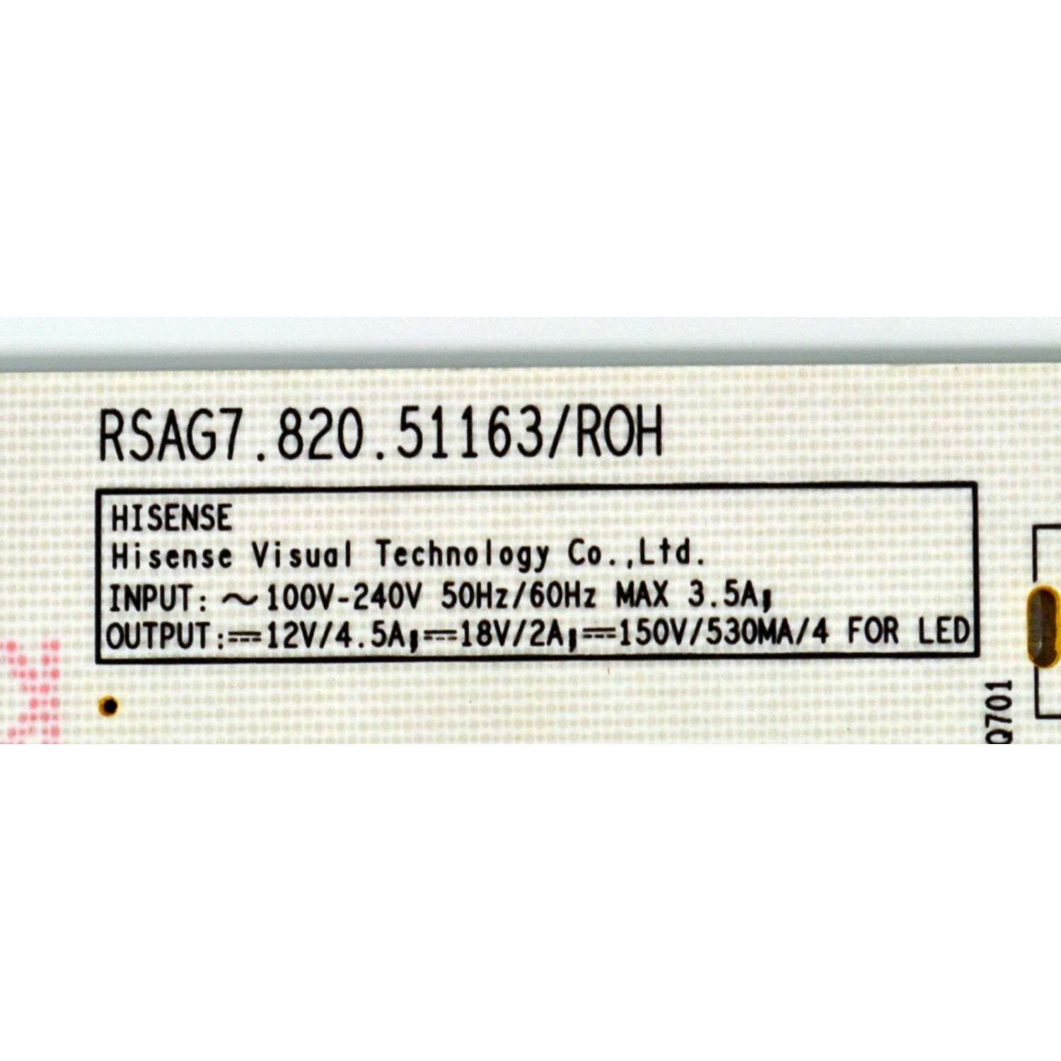 FUENTE DE PODER ORIGINAL PARA TV HISENSE / NUMERO DE PARTE 416603 / RSAG7.820.51163/ROH / CQC13134095636 / 51163-0 / DPD247PXA4K / PANEL HD850H1U51-TAL6B1\ROH / DISPLAY T850QVN03.4 / MODELO 85R6030N - Imagen 3