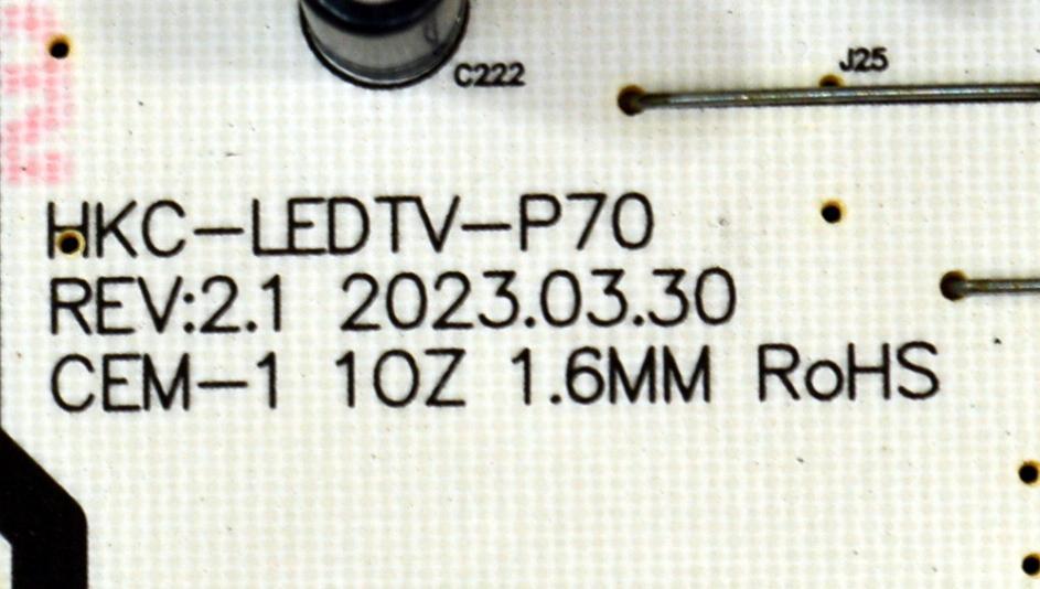 FUENTE DE PODER ORIGINAL PARA TV TCL / NUMERO DE PARTE 260132008810 / HKC-LEDTV-P70 / 1030-4000704 / 23050-001060 / HKL-700201 / PANEL HK700WLEDM-CV01H / DISPLAY CV700U2-L02 REV:01 / BOARD CV700U2-L02-XRL-2 / CV700U2-L02-XRR-1 / MODELO 70S470G - Imagen 3