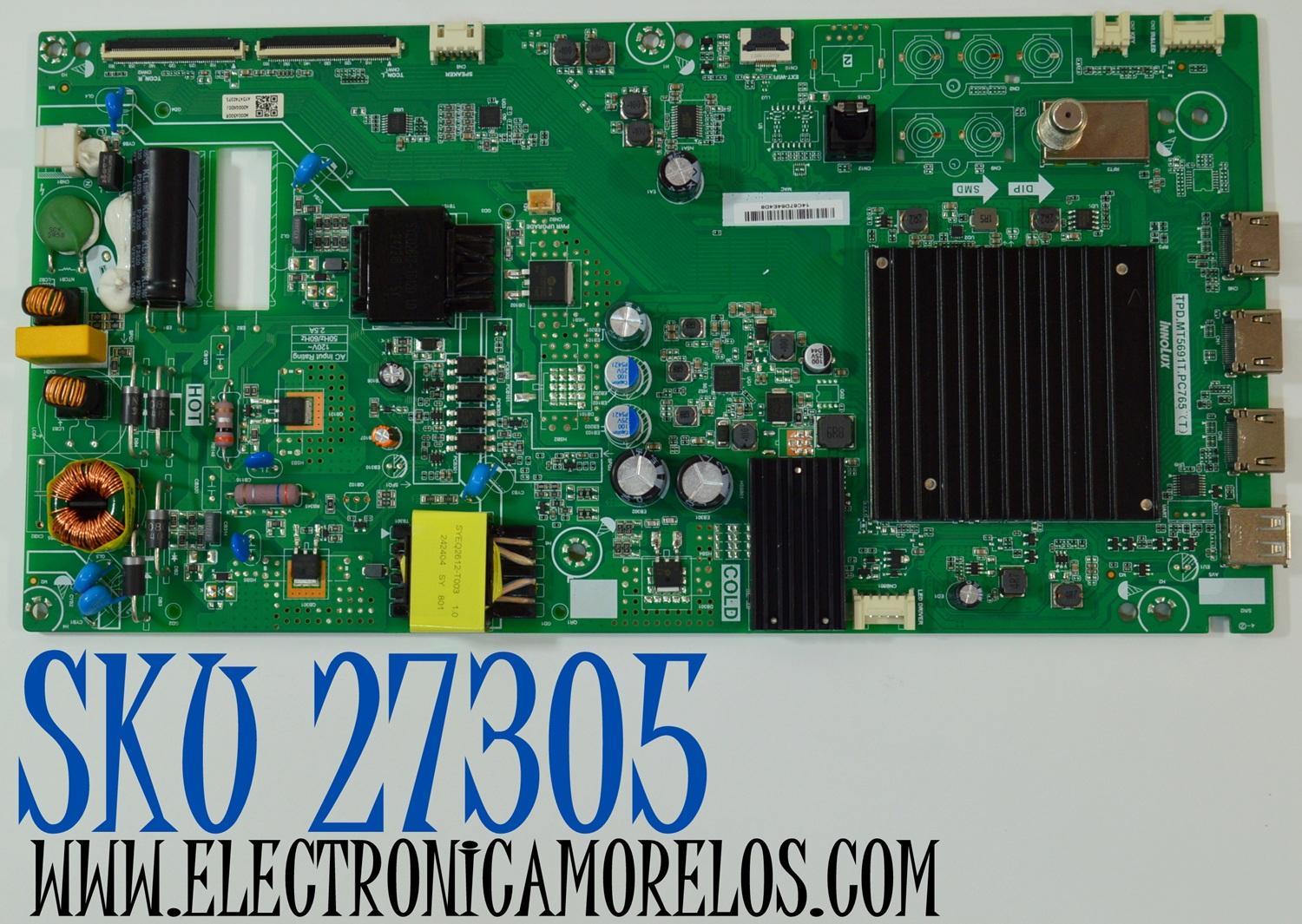 MAIN FUENTE COMBO ORIGINAL PARA TV VIZIO 4K UHD HDR / NUMERO DE PARTE TPD.MT5691T.PC765 / TPD.MT5691T.PC765 (T) / M000A500R / A000GK00J / AY347403FS / 14C67D64E4D8 / PANEL V500DJ7-E03 REV.CE / V500DJ7-203 / MODELO V4K50S-0809 / V4K50S-0809 LIAIW1AA