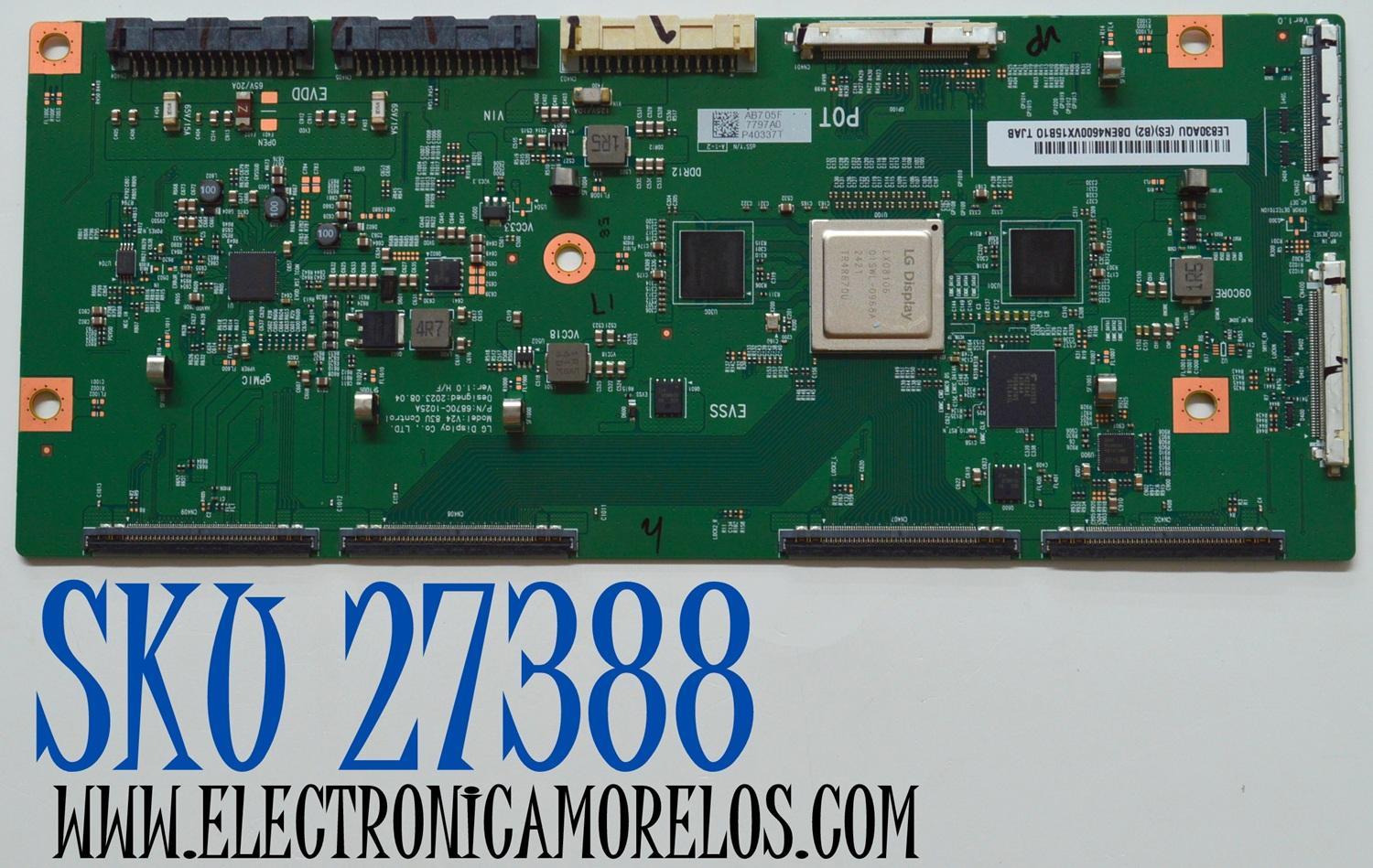 T-CON ORIGINAL PARA TV LG / NUMERO DE PARTE 6871L-7797A / 6870C-1025A / LE830AQU (ES)(B2) / 7797A / AB7 05F / P40337T / D8EN4600VX15B10 / PANEL LE830AQU (ES)(B2) / MODELO OLED83C4AUA / OLED83C4AUA.BUSYLJR / OLED83B4AUA.BUSYLJR