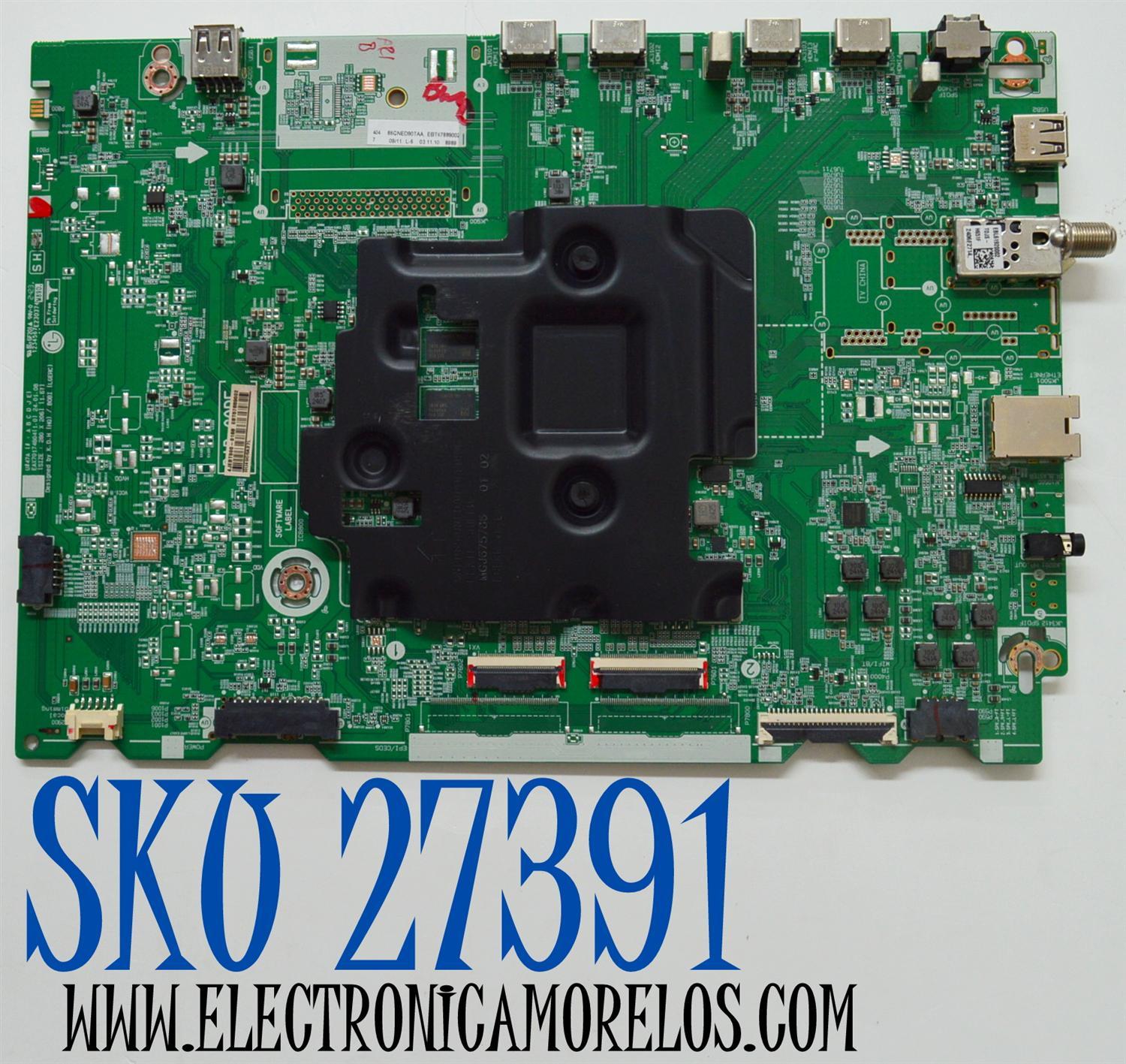MAIN ORIGINAL PARA TV LG QNED MINILED / NUMERO DE PARTE EBT67889002 / EAX70174604 (1.0) / 67889002 / DISPLAY HF860QUB-E2D / PANEL NC860QQD-VBMH5 / BOARD HF860QUB-E2D_R1_V01 / HF860QUB-E2D_L1_V01 / HF860QUB-E2D_R2_V01 / MODELO 86QNED90TAA.BUSFLJR