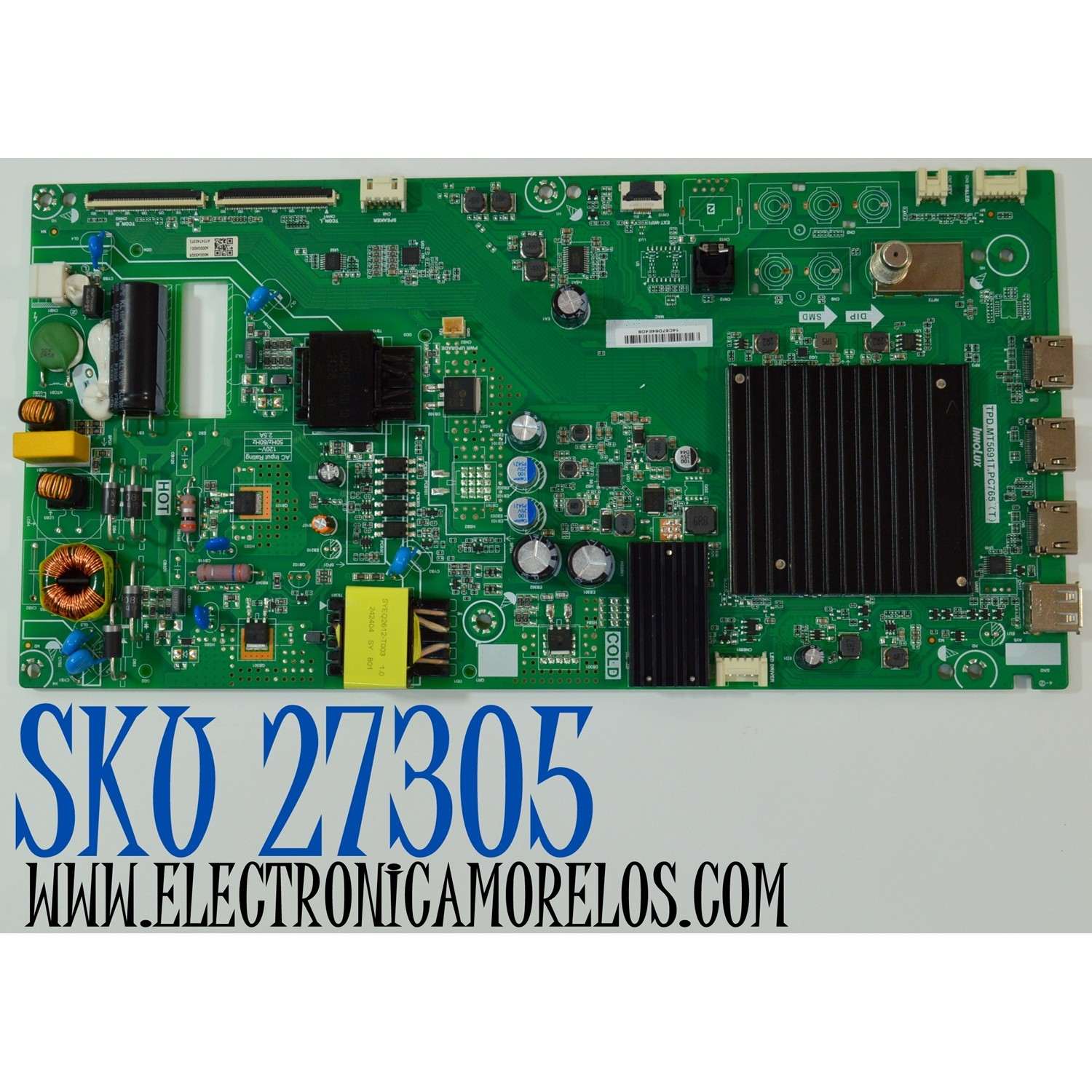 MAIN FUENTE COMBO ORIGINAL PARA TV VIZIO 4K UHD HDR / NUMERO DE PARTE TPD.MT5691T.PC765 / TPD.MT5691T.PC765 (T) / M000A500R / A000GK00J / AY347403FS / 14C67D64E4D8 / PANEL V500DJ7-E03 REV.CE / V500DJ7-203 / MODELO V4K50S-0809 / V4K50S-0809 LIAIW1AA