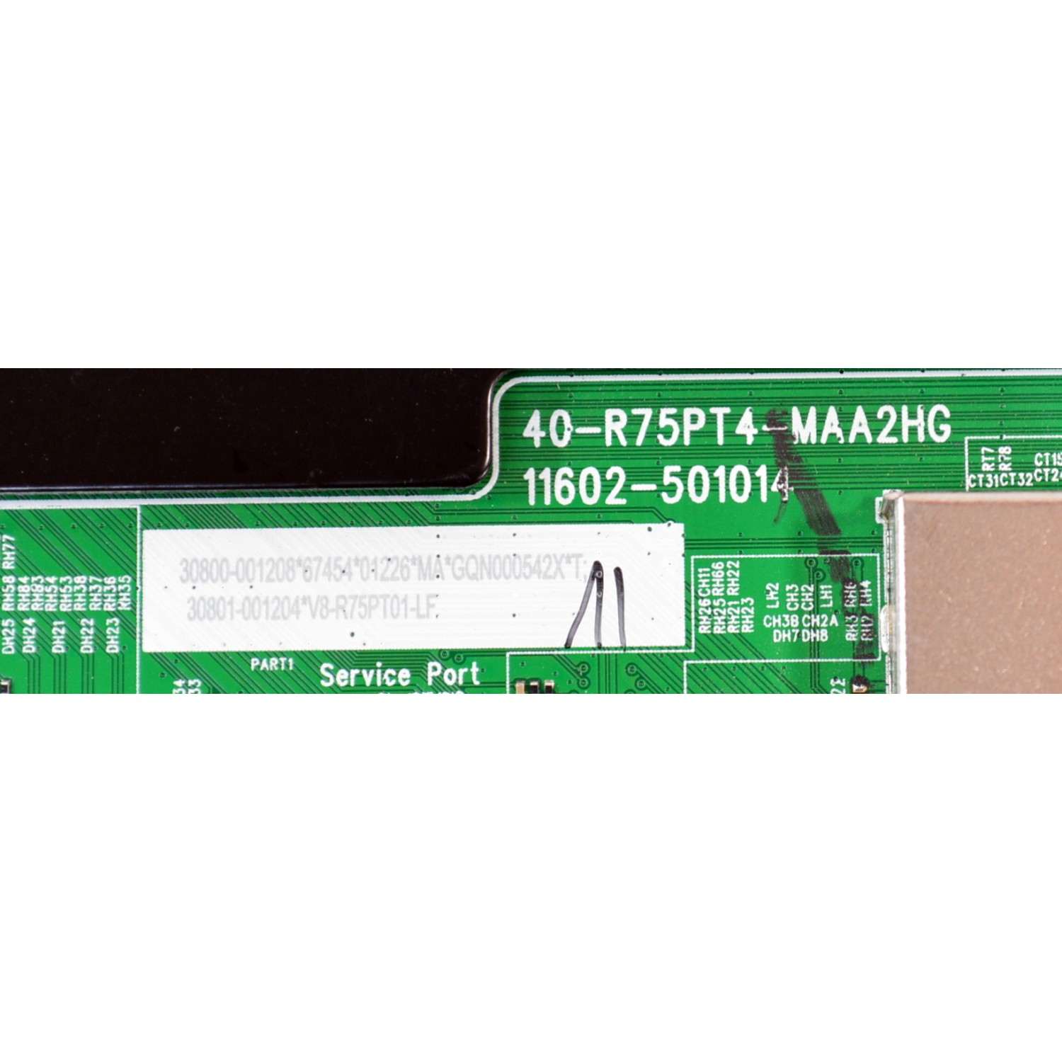 MAIN ORIGINAL PARA TV TCL QLED 4K UHD HDR GOOGLE TV /NUMERO DE PARTE 30800-001208 / 40-R75PT4-MAA2HG / 11602-501014 / R75PT4 / 30801-001204 / V8-R75PT01-LF / PANEL LVU750NDJL / DISPLAY ST7461D03-2 VER.2.3 / BOARD CSU07-XRL-1 / CSU07-XRR-1 / MODELO 75Q691G - Imagen 4