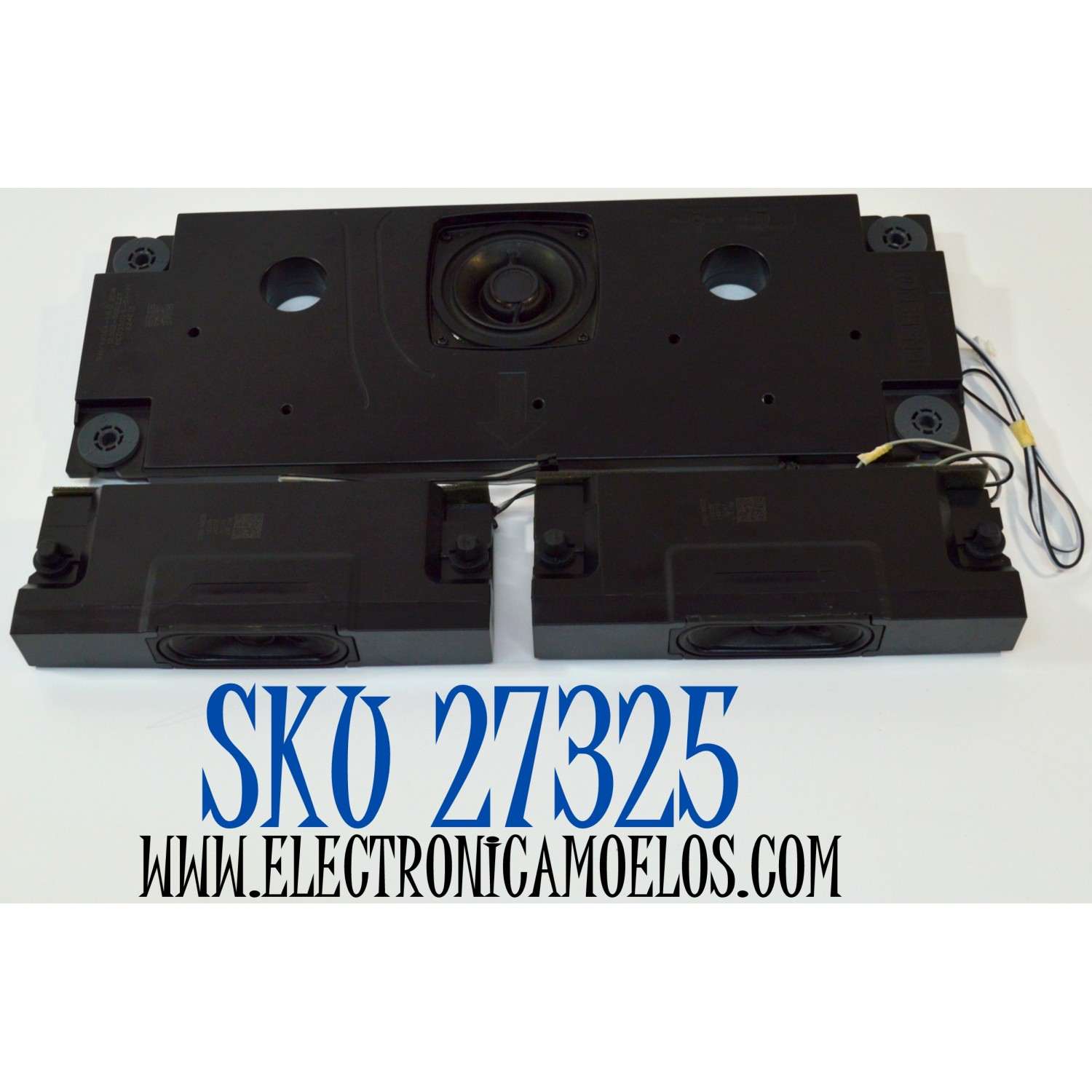 KIT DE BOCINAS ORIGINAL PARA TV TCL 3 PIEZAS / NUMERO DE PARTE 12302-500225 / 12302-500227 / 122128 / 240710 / 6Ω / 15W / SW/YX144-16Ω 20W / BE035025-C1-X1 / Z24E13 / MODELO 75Q691G / 75Q691F