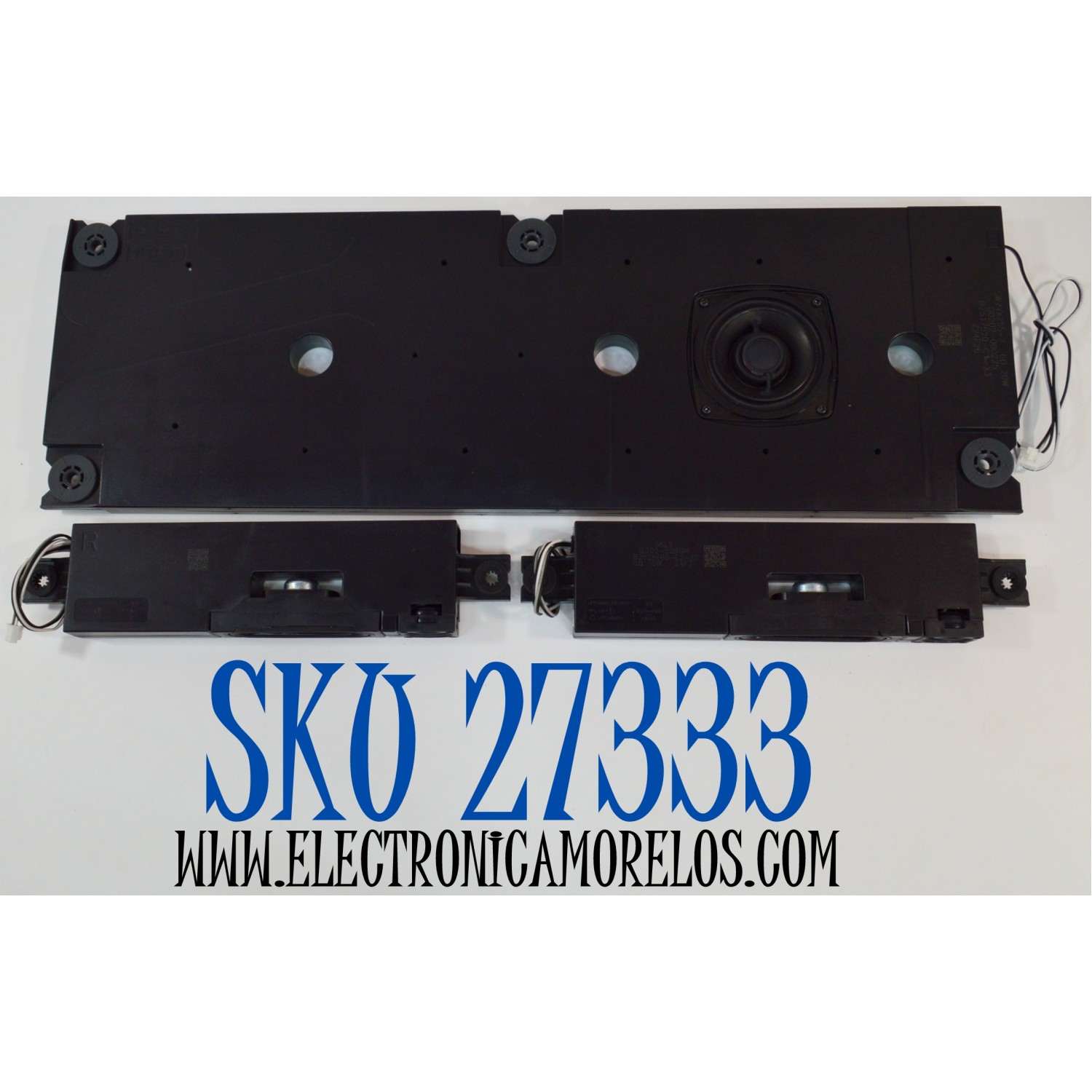 KIT DE BOCINAS ORIGINAL PARA TV TCL 3 PIEZAS / NUMERO DE PARTE 12302-500194 / G0202-000225 / B2526660-E2-X7 / 6Ω / 10W / 20W / BZ517520-C1-X3 / Z24F26 / SW/YX255-7 / MODELO 98Q672G