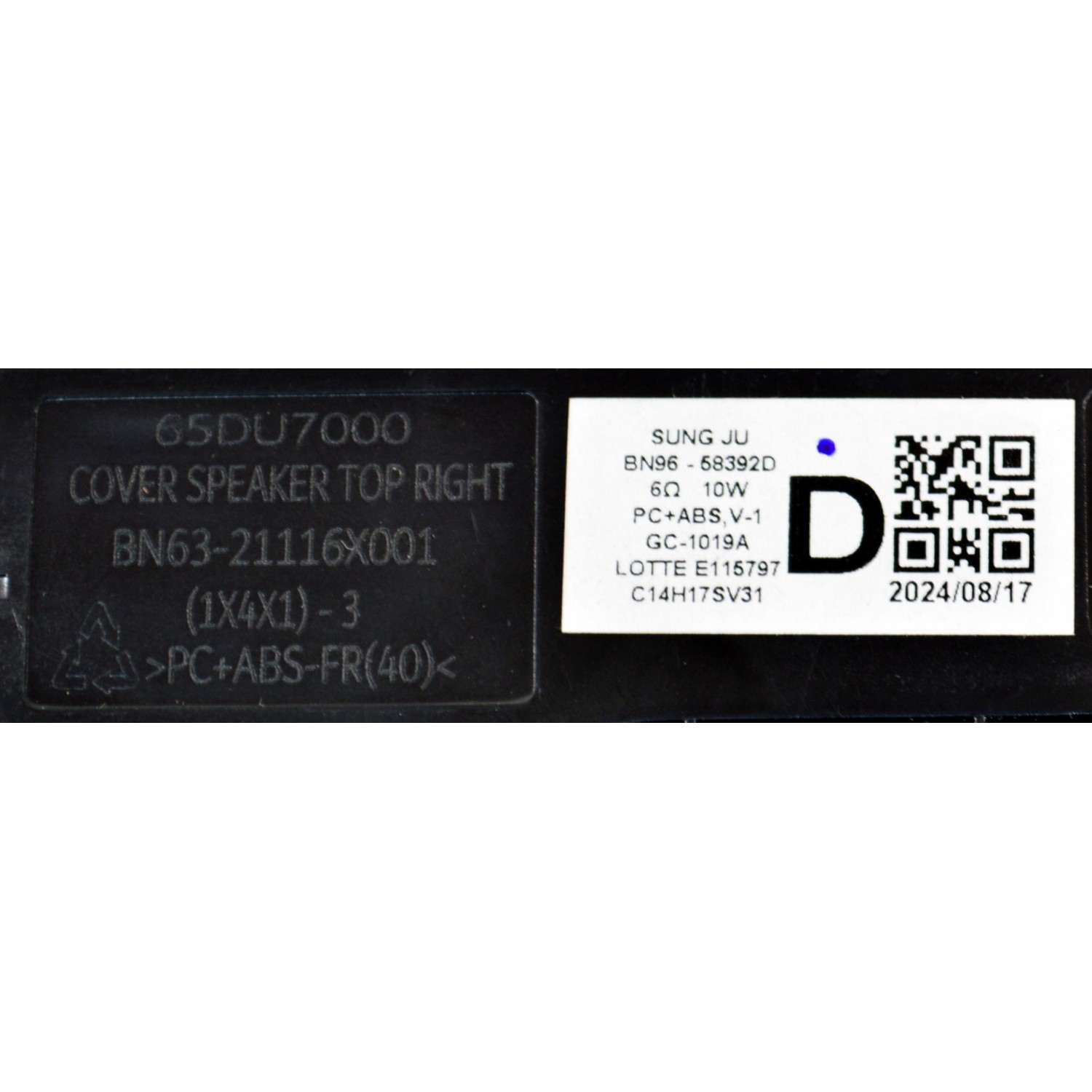 KIT DE BOCINAS ORIGINAL PARA TV SAMSUNG 2 PIEZAS / NUMERO DE PARTE BN96-58392D / BN63-21116X001 / BN63-21115X001 / BN63-21114X001 / BN63-21113X001 / 65DU7000 / 6Ω / 10W / C14H17SV31 / MODELO UN85DU7200BXZA / UN85DU7200BXZA DB03 - Imagen 5