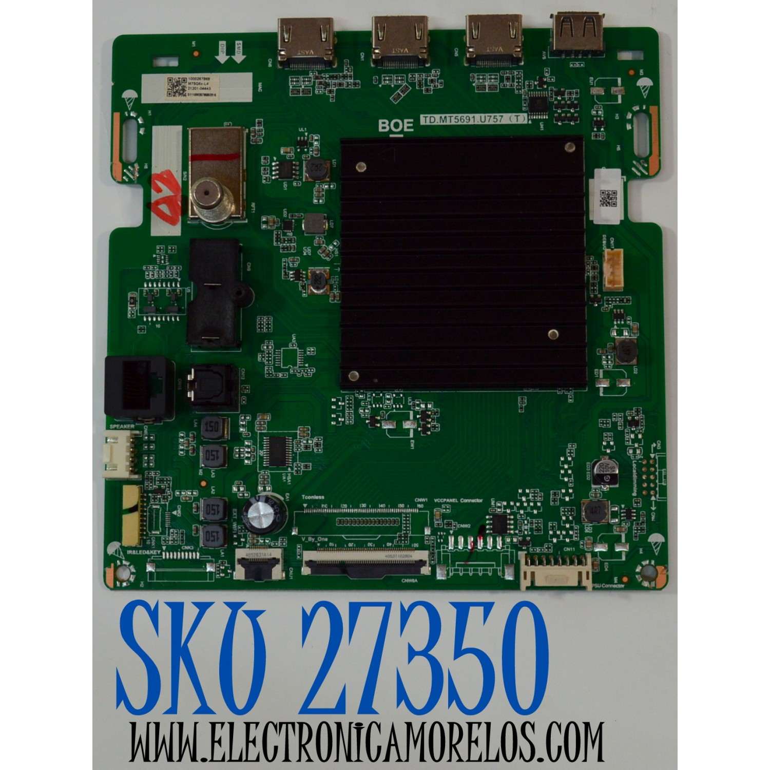 MAIN ORIGINAL PARA TV VIZIO 4K UHD HDR SMARTCAST / NUMERO DE PARTE 21201-04443 / TD.MT5691.U757 (T) / 1000267868 / S11100026786802916 / PANEL BOEI750WQ1 / DISPLAY HV750QUB-F92 / MODELO M75Q6X-L4 / M75Q6X-L4 LBSFV9GA