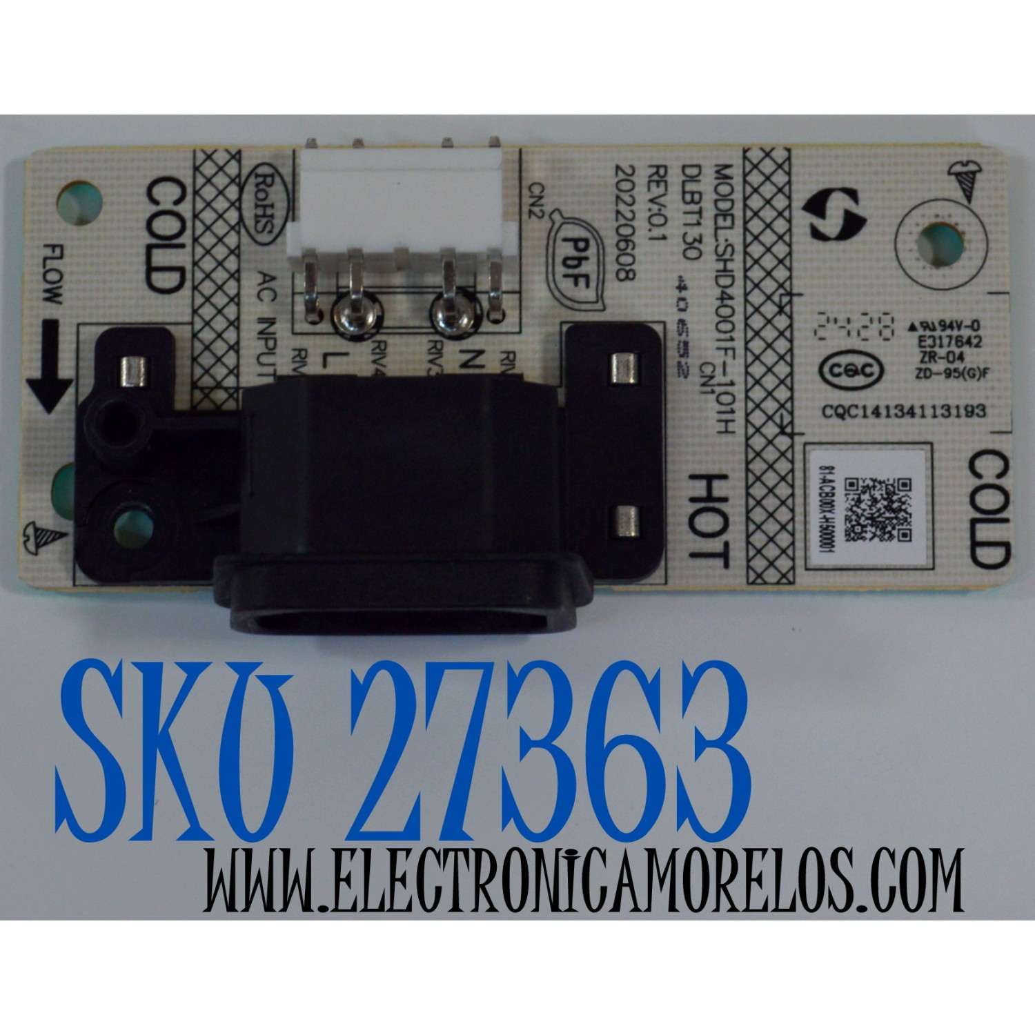 ADAPTADOR A/C ORIGINAL PARA FUENTE LG / NUMERO DE PARTE 81-ACB00X-H500001 / SHD4001F-101H / DLBT130 / CQC14134113193 / PANEL LVU980C0DAN / DISPLAY ST9751D01-4 VER.2.2 / BOARD ST9751D01-1-XLL-1 / ST9751D01-1-XRR-1 / ST9751D01-1-XLR-1 / MODELO 98UT9000PUA