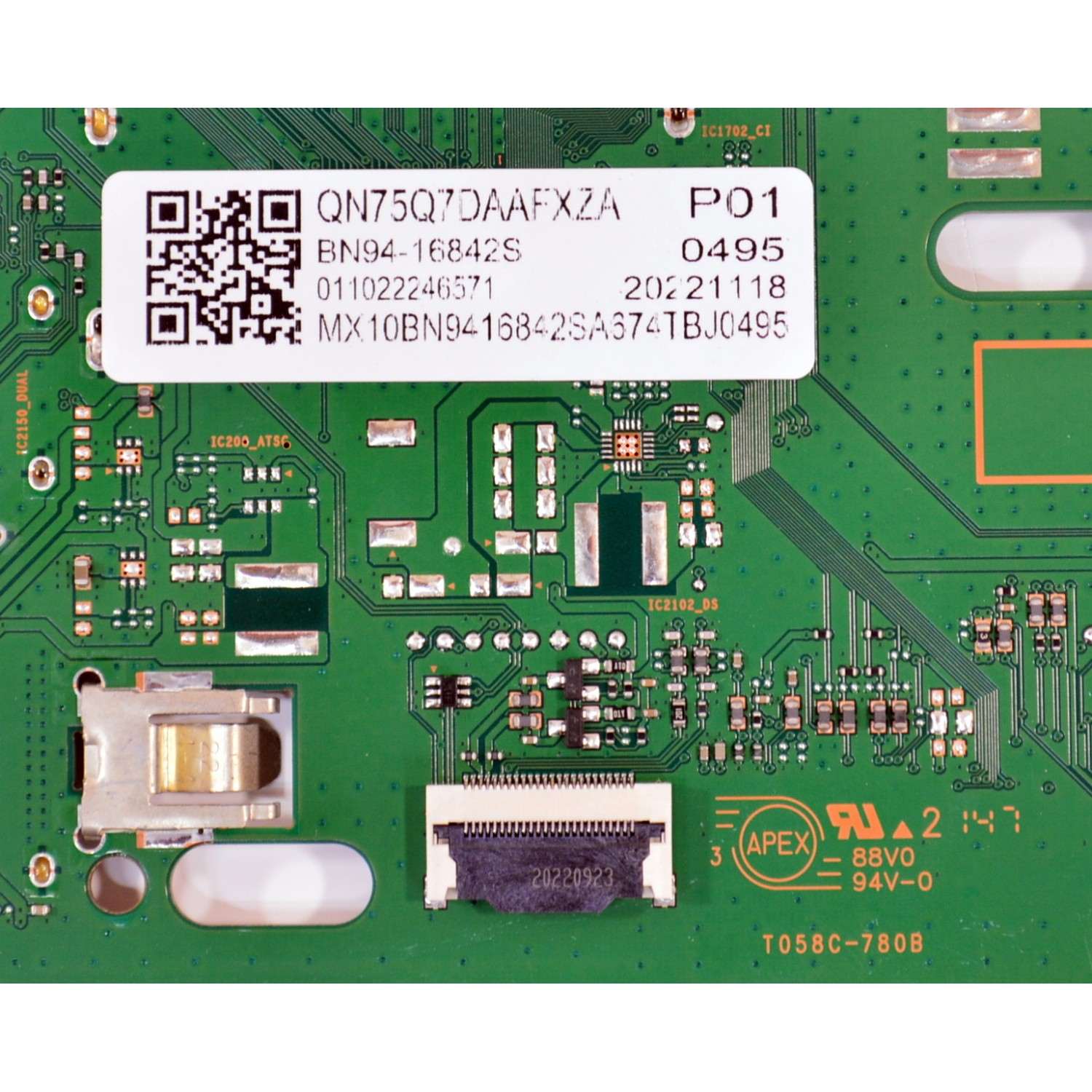 MAIN ORIGINAL PARA TV SAMSUNG / NUMERO DE PARTE BN94-16842S / DFVC2147 / BN41-02855A-000 / BN97-18193A / T058C-780B / BN9416842S / PANEL CY-QA075FGHV7H / DISPLAY ST7461D02-M VER.2.1 / BOARD ST7461D02-6-XL-1 / ST7461D02-6-XM-1 / MODELO QN75Q7DAAFXZA - Imagen 2