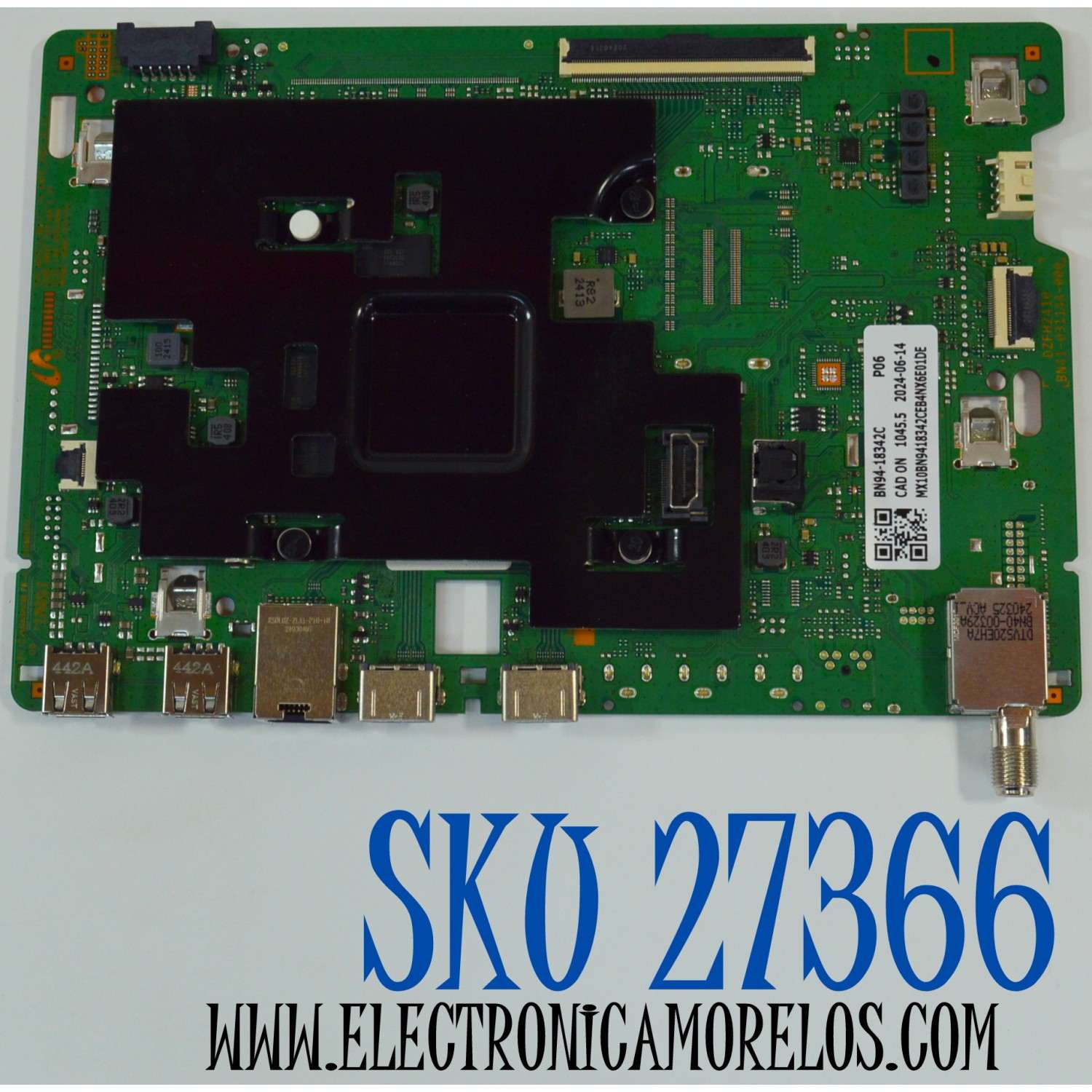 MAIN ORIGINAL PARA TV SAMSUNG / NUMERO DE PARTE BN94-18342C / BN41-03114A / DZFH2410 / BN41-03114A-000 / BN9418342C / BN97-21174N / PANEL CY-QD075HGHV1H / DISPLAY ST7461D03-1 V2.1 / BOARD CSU17-XL-4 / CSU17-XM-4 / CSU17-XR-4 / MODELO QN75Q60DDFXZA CA02