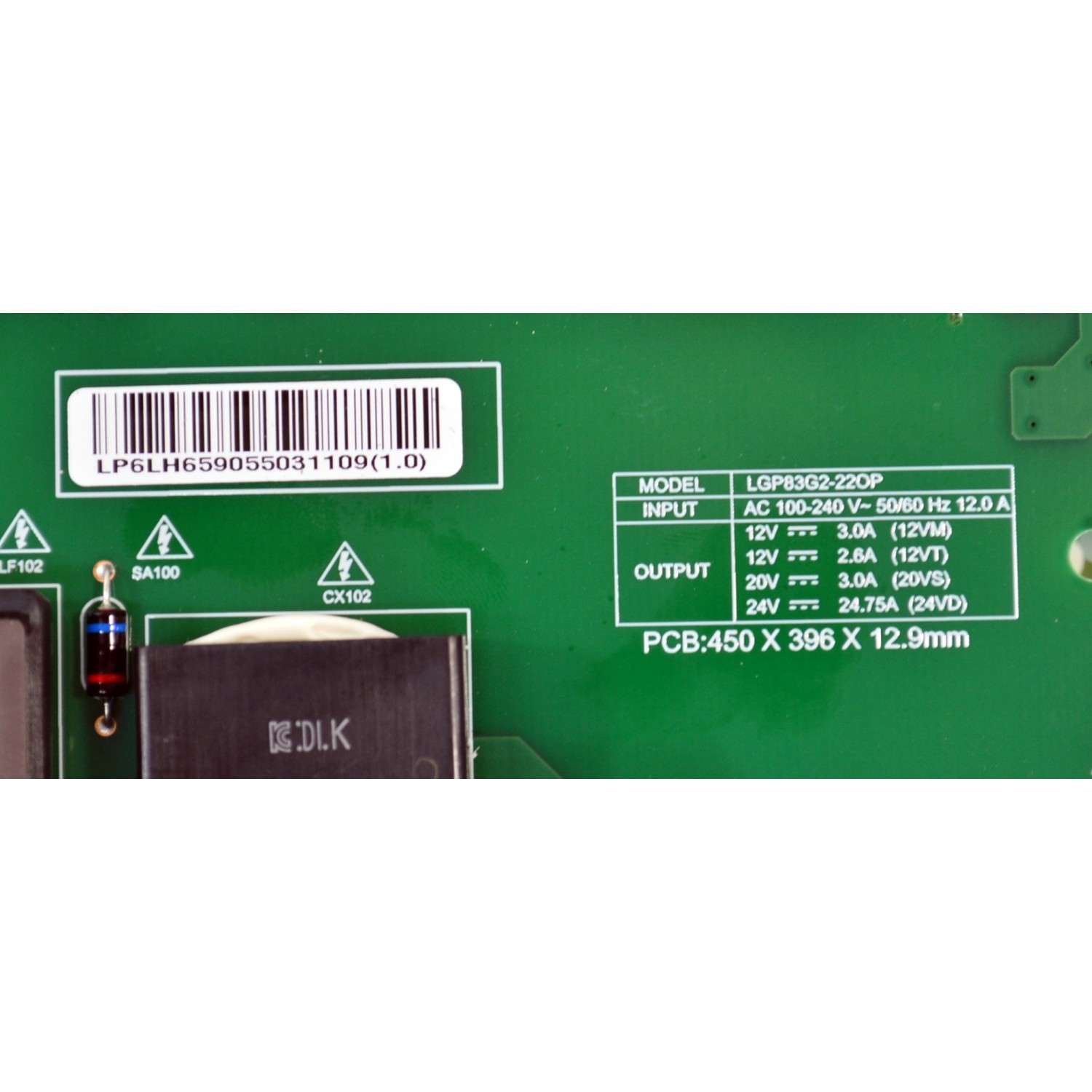 FUENTE DE PODER ORIGINAL PARA TV LG / NUMERO DE PARTE EAY65905503 / 3PCR03245A / LGP83G2-22OP / 65905503 / PANEL LE830AQG (LQ)(B1) / MODELO OLED83G3PUA / OLED83G3PUA.BUSYLJR - Imagen 2
