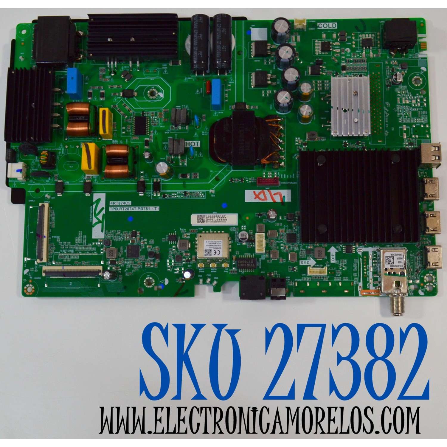 MAIN FUENTE COMBO ORIGINAL PARA TV LG 4K UHD HDR SMART TV / NUMERO DE PARTE 21201-04294 / ART874C5 / TPD.RT2874T.PD781 (T) / 1000255157 / UT73-LG65/US / S11100025515702825 / PANEL BOE650WQ1BF7D / DISPLAY HV650QUB-F7D / MODELO 65UT7570PUB.CUSFBH