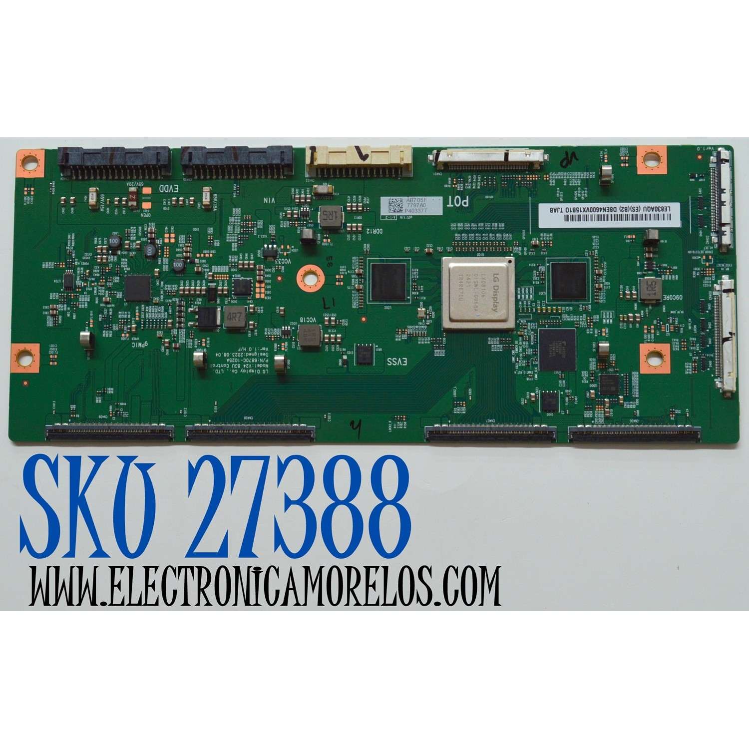 T-CON ORIGINAL PARA TV LG / NUMERO DE PARTE 6871L-7797A / 6870C-1025A / LE830AQU (ES)(B2) / 7797A / AB7 05F / P40337T / D8EN4600VX15B10 / PANEL LE830AQU (ES)(B2) / MODELO OLED83C4AUA / OLED83C4AUA.BUSYLJR / OLED83B4AUA.BUSYLJR