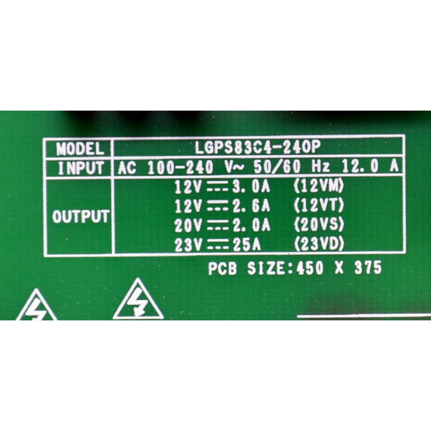 FUENTE DE PODER ORIGINAL PARA TV LG / NUMERO DE PARTE 41959801 / EAX70214903 / EAX70214903(1.0) / LGPS86C4-240P / 4HPRSLOK-0001 / 83C4MP / PANEL LE830AQU (ES)(B2) / MODELO OLED83C4AUA / OLED83B4AUA - Imagen 3