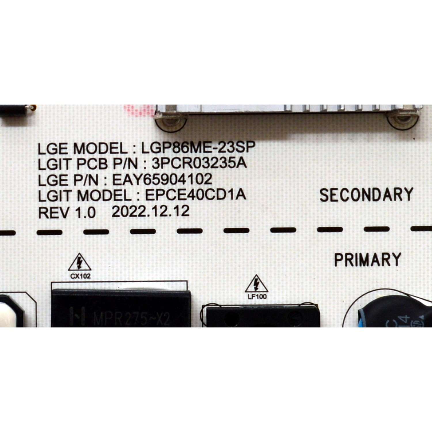 FUENTE DE PODER ORIGINAL PARA TV LG / NUMERO DE PARTE EAY65904102 / EPCE40CD1A / 3PCR03235A / LGP86ME-23SP / PANEL NC860QQD-VBMH5 / DISPLAY HF860QUB-E2D / MODELO 86QNED90TAA / 86QNED90TAA.BUSFLJR - Imagen 2