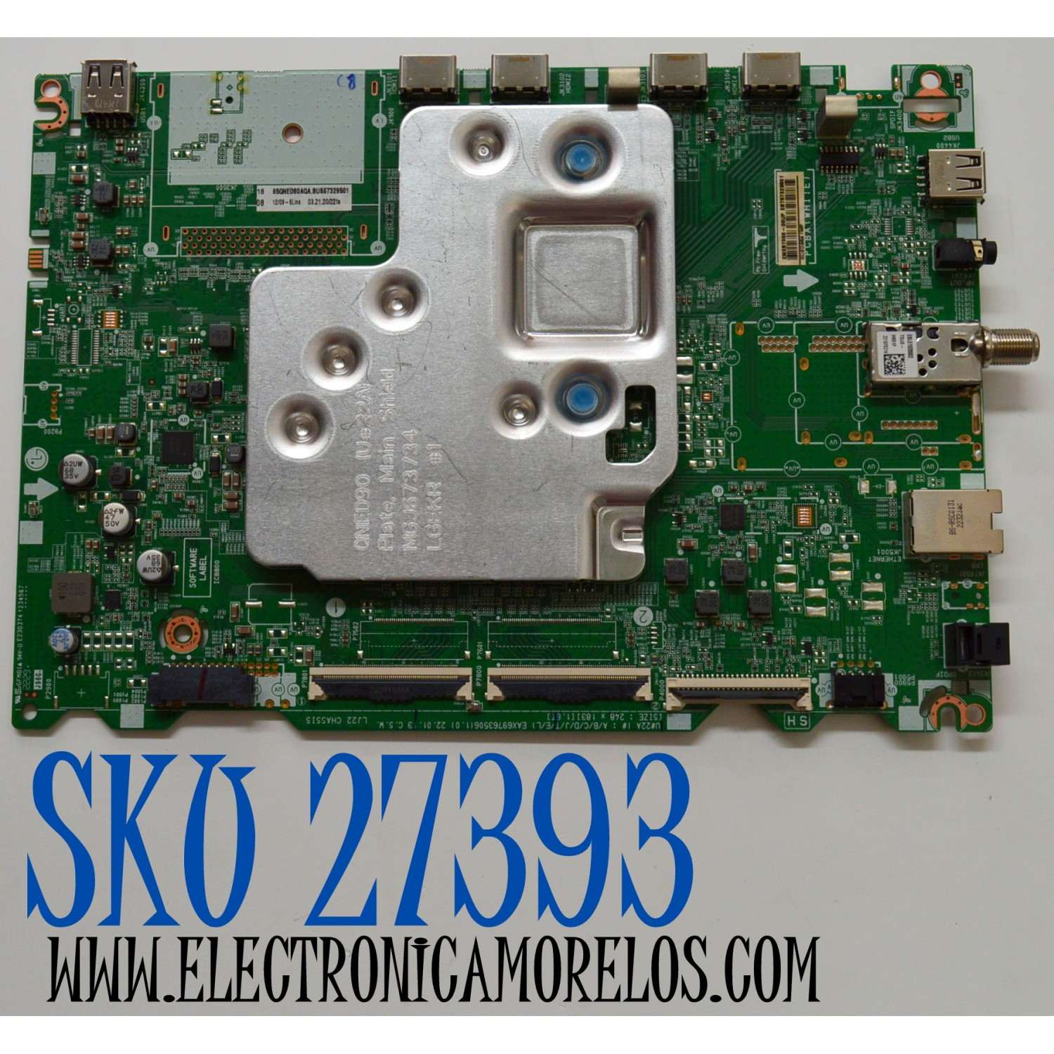 MAIN ORIGINAL PARA TV LG QNED 4K UHD SMART TV / NUMERO DE PARTE EBT67329501 / EAX69763506 / EAX69763506(1.0) / 67329501 / PANEL NC650EQH-ABLH1 / DISPLAY HV650QUB-E9E / MODELO 65QNED80AQA / 65QNED80AQA.BUSGLKR