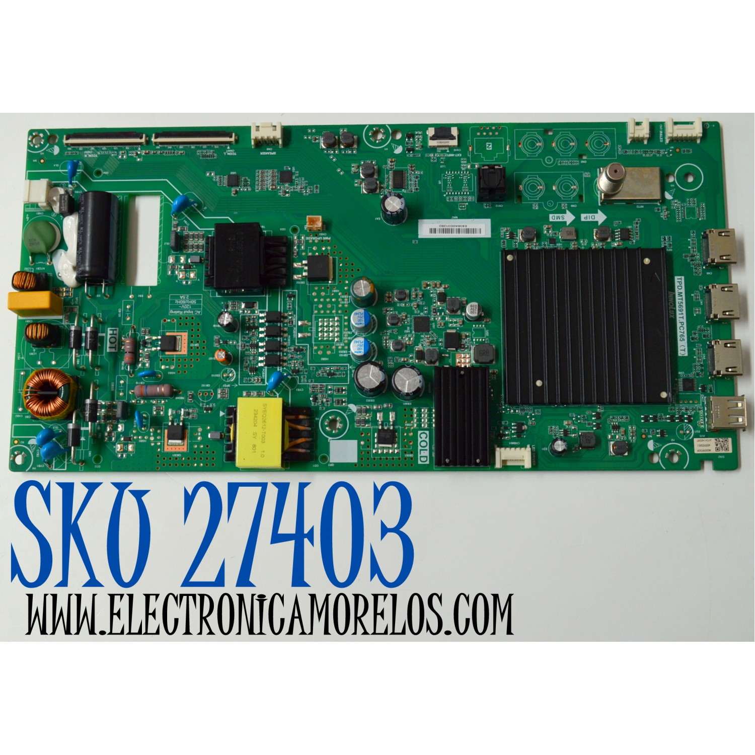 MAIN FUENTE COMBO ORIGINAL PARA TV VIZIO 4K UHD HDR SMARTCAST / NUMERO DE PARTE TPD.MT5691T.PC765 / TPD.MT5691.PC765 (T) / M0009F00R / PANEL V500DJ7-E03 REV.CE / V500DJ7-203 / DISPLAY V500DJ7-QE1 REV.ZY / MODELO V4K50C-0809 / V4K50C-0809 LINIU9GA