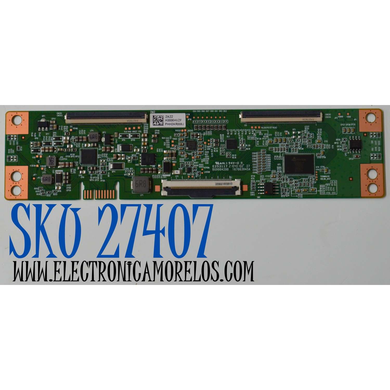 T-CON ORIGINAL PARA TV SHARP / NUMERO DE PARTE K0006HVZF / 167003945A / BG0004200 / ZAZZ / PHH2A R008J / PANEL K650WDF / DISPLAY JR645R3HA3L / MODELO 4P-B65EJ2U