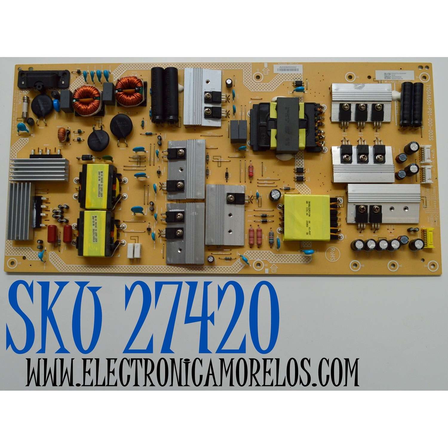 FUENTE DE PODER ORIGINAL PARA TV VIZIO / NUMERO DE PARTE ADTVJ1834ABP / 715GA650-P01-000-003S / (X)ADTVJ1834ABP / KSP650608 / 5025573A0166 / A2009450092 / PANEL T650QVF09.4 / DISPLAY T650QVN07.2 / MODELO P65QX-H1