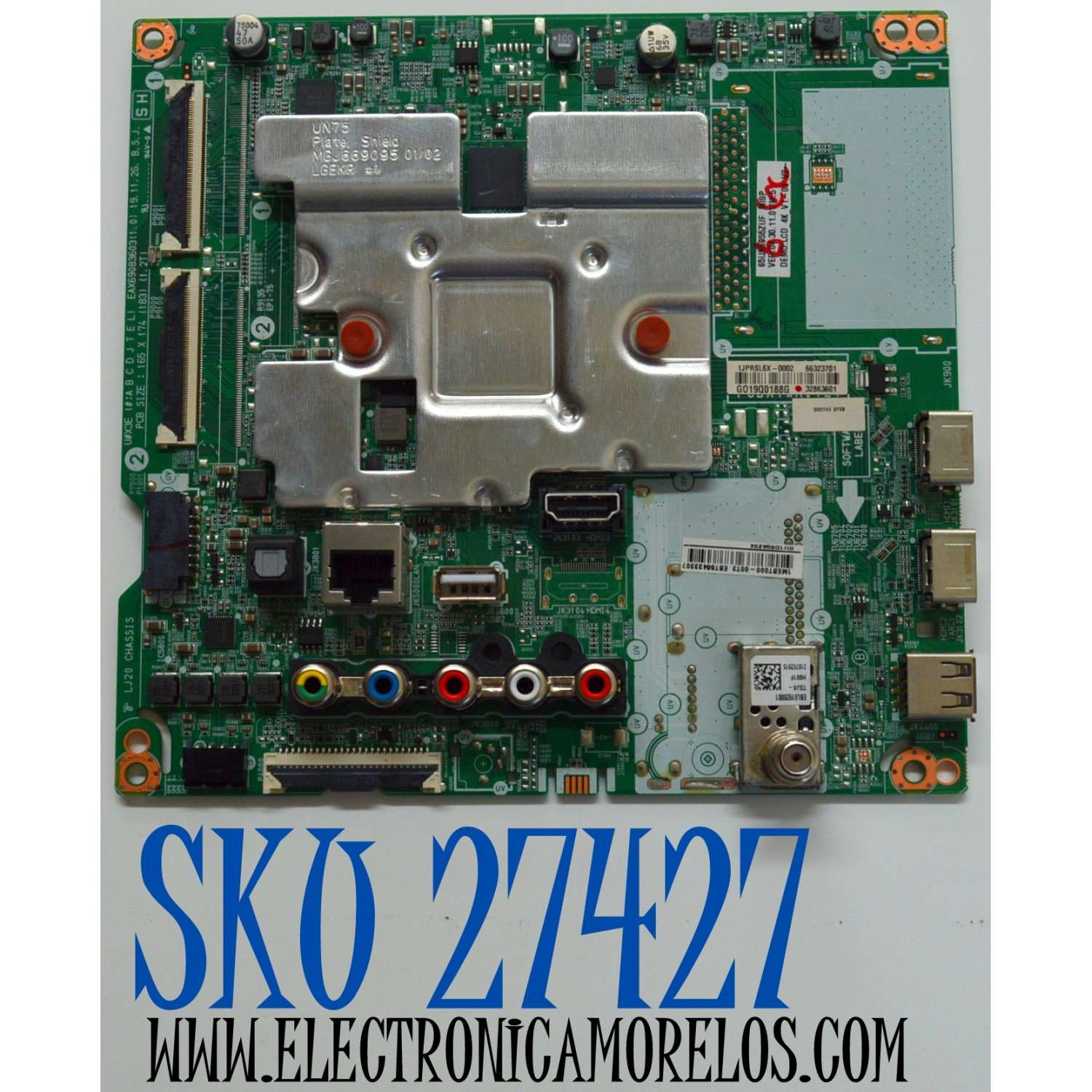 MAIN ORIGINAL PARA TV LG 4K UHD SMART TV / NUMERO DE PARTE EBT66433307 / EAX69083603 / EAX69083603(1.0) / 66433307 / 66323701 / 32863601 / PANEL NC650DQG-AAHX1 / DISPLAY LC650DQJ (SM)(A1) / MODELO 65UN6955ZUF / 65UN6955ZUF.AUSWLKR