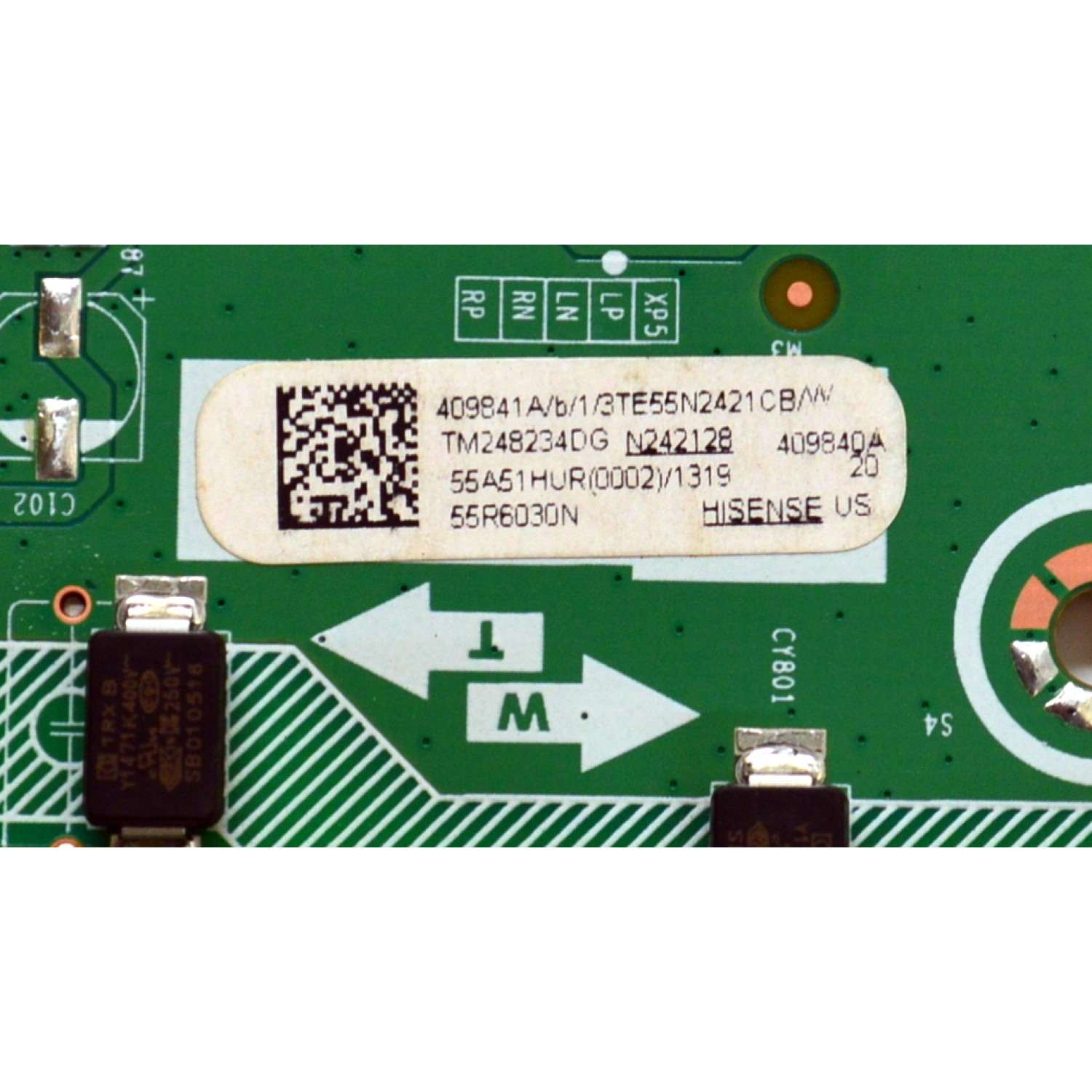MAIN FUENTE COMBO ORIGINAL PARA TV HISENSE 4K UHD HDR ROKU TV / NUMERO DE PARTE 409841 / RSAG7.820.51635/ROH / 55A51HUR(0002) / 409840 / PANEL JHD550H1U62-T0LA / DISPLAY PT550GT08-1 VER.1.0 / BOARD PT550GT08-1-XR-1 / PT550GT08-1-XL-1 / MODELO 55R6030N  - Imagen 3