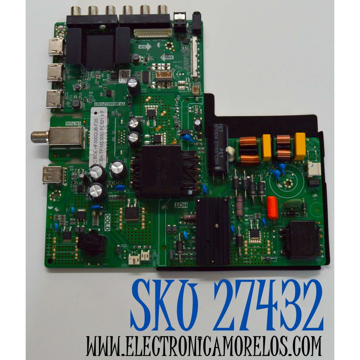MAIN FUENTE COMBO ORIGINAL PARA TV SCEPTRE 4K UHD TV / NUMERO DE PARTE  DXCK202407 / TP.MS3683.PC821 / DXCK202407-026 / HF500QUB-F20 / 1.05.01.0010865-000 / A24070912 / PANEL MDHF500QUB-F20 / DISPLAY HF500QUB-F20 / MODELO U515CV-UMRD