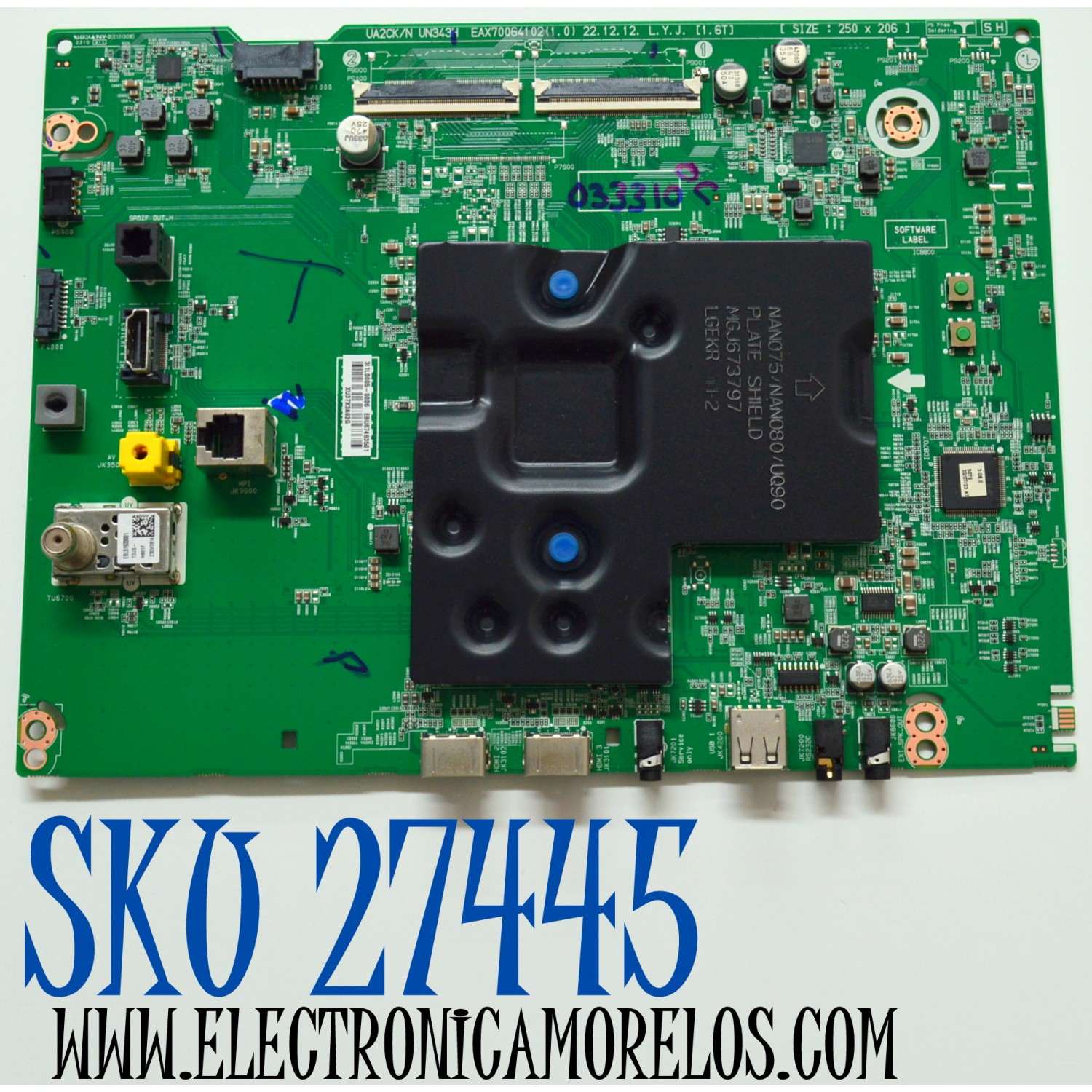MAIN ORIGINAL PARA TV LG / NUMERO DE PARTE EBU67483501 / EAX70064102 / EAX70064102(1.0) / 67483501 / PANEL NC500TQG-VHKH1 / DISPLAY PT500GT02-5 VER.1.0 / BOARD PT500GT02-5-XR-3 / PT500GT02-5-XL-3 / MODELO 50UN343H0UA / 50UN343H0UA.BUSULJM