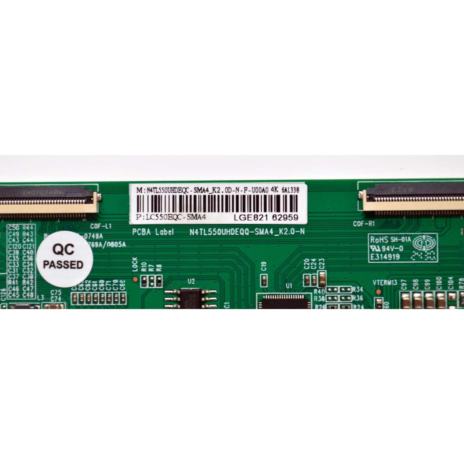 T-CON ORIGINAL PARA TV ONN / NUMERO DE PARTE N4TL550UHDEQC / N4TL550UHDEQQ-SMA4_K2.0-N / N4TL550UHDEQC-SMA4_K2.0D-N-F-U00A0 4K / LC550EQC-SMA4 / N4TL550UHDEQC-SMA4 / PANEL K550WDGF / DISPLAY LC550EQC (SM)(A4) / MODELO 100012586 55" - Imagen 2