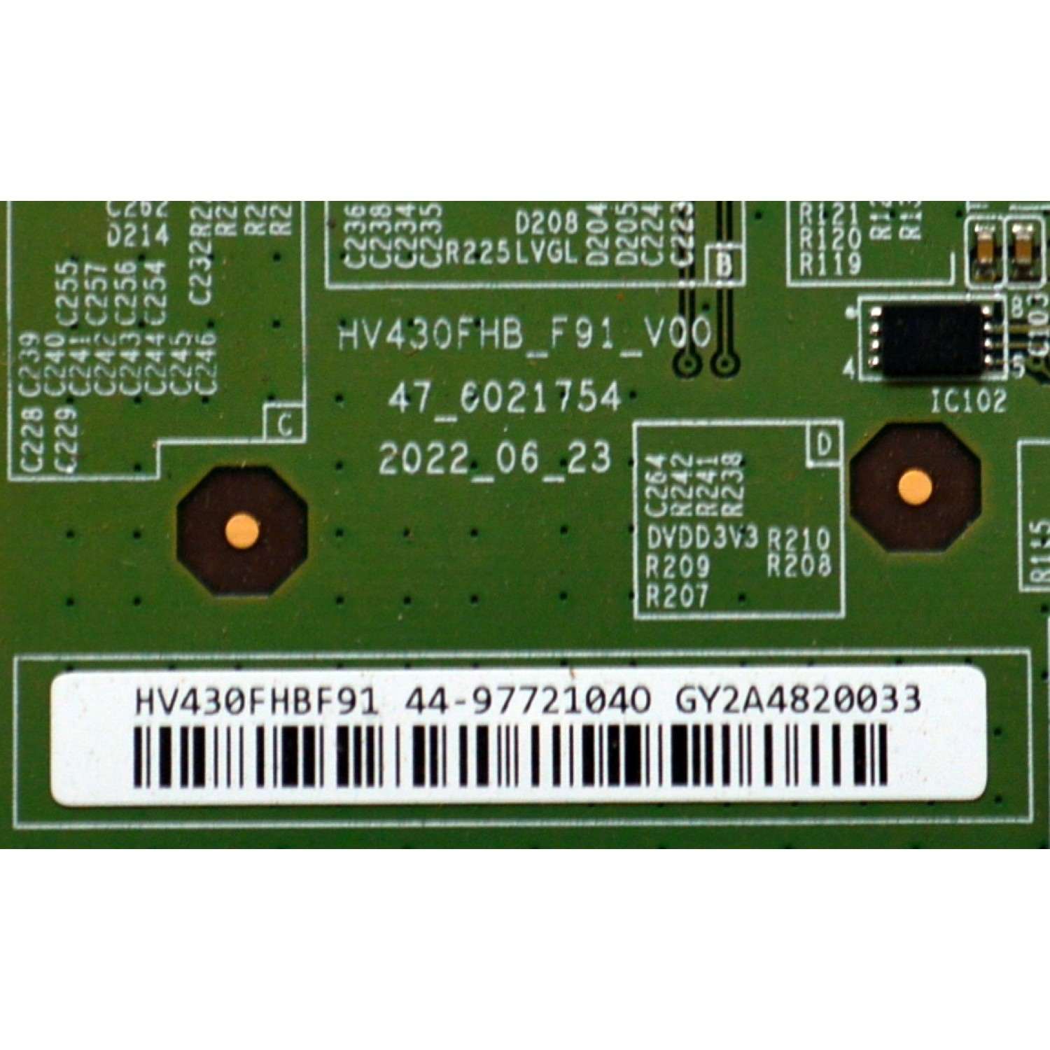 T-CON ORIGINAL PARA TV VIZIO / NUMERO DE PARTE 44-9772104 / 47_6021754 / HV430FHB_F91_V00 / 44-97721040 / 44-9772104O / HV430FHBF91 / PANEL BOEI430WU1 / HV430FHB-F91 / MODELO VFD43M-0804 / VFD43M-0804 LBVFU6JA - Imagen 2