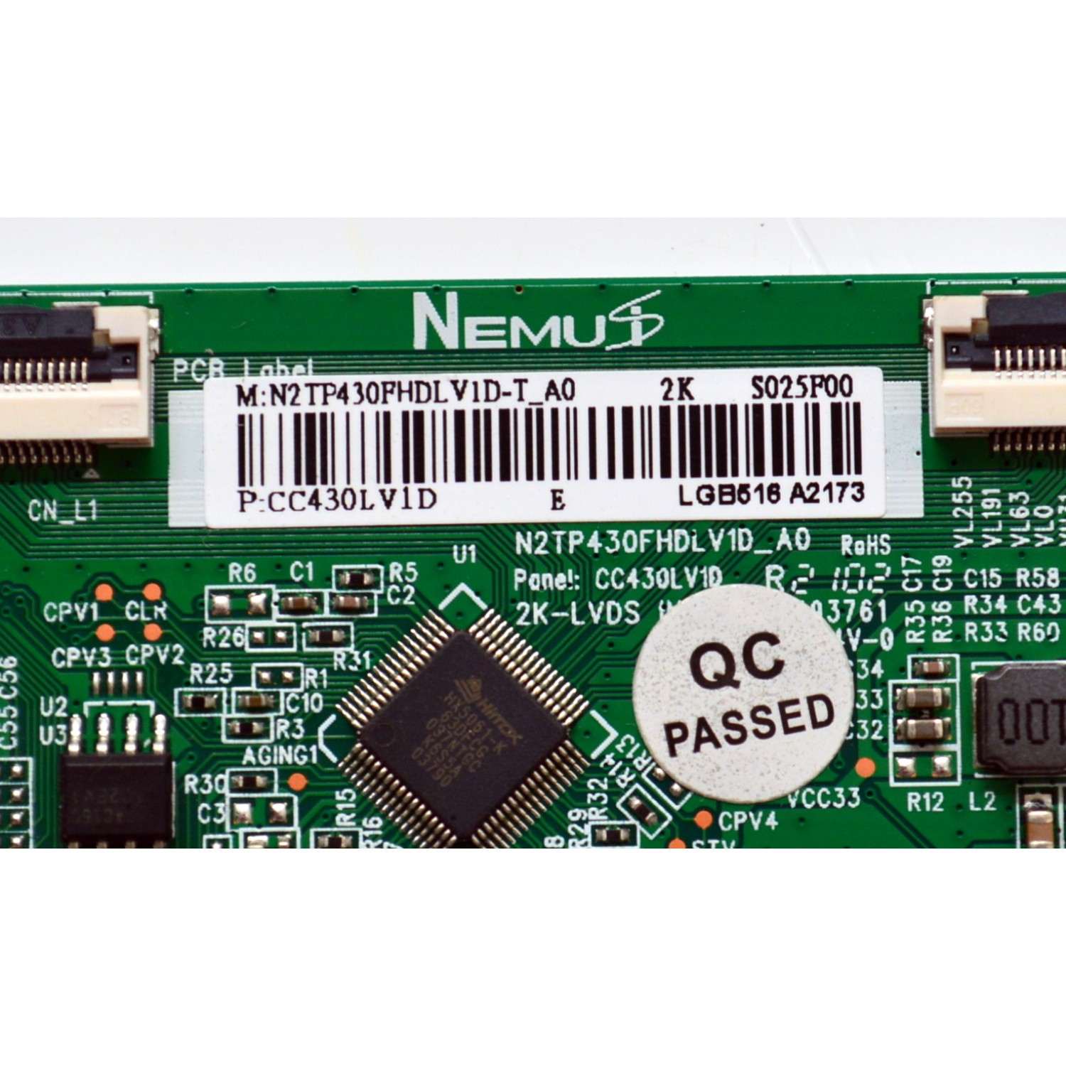 T-CON ORIGINAL PARA TV SCEPTRE / NUMERO DE PARTE N2TP430FHDLV1D / N2TP430FHDLV1D_A0 / CC430LV1D / N2TP430FHDLV1D-T_A0 / 2K-LVDS / LGB516 A2173 / PANEL BOEA430WU1 / DISPLAY CC430LV1D VER.02 / MODELO X437BV-FSRD / X437BV-FSRB - Imagen 2