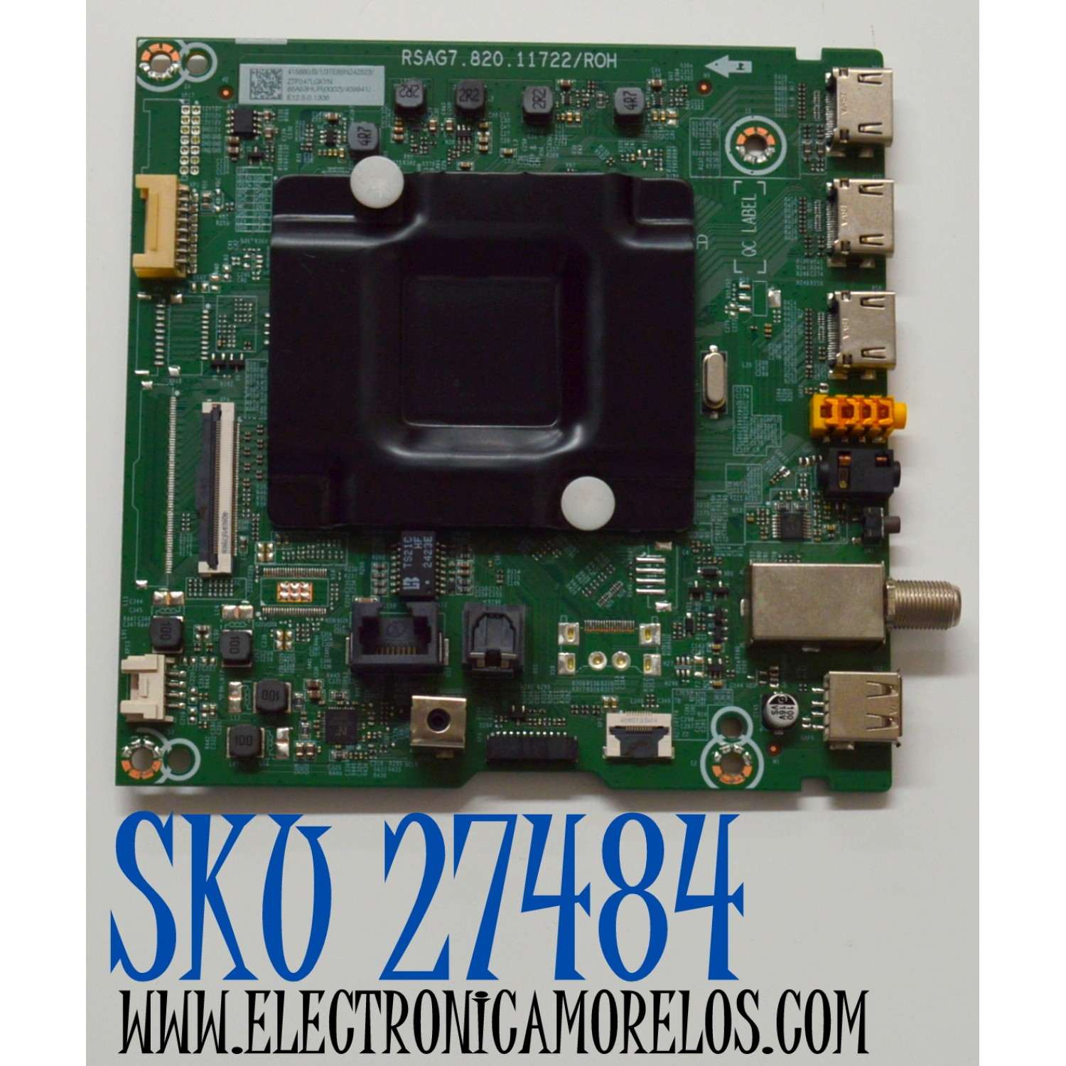 MAIN ORIGINAL PARA TV HISENSE / NUMERO DE PARTE 415880 / RSAG7.820.11722/ROH / 85A53HUR(0002) / 409941 / PANEL HD850H1U51-TAL6B1\ROH / DISPLAY T850QVN03.4 / MODELO 85"