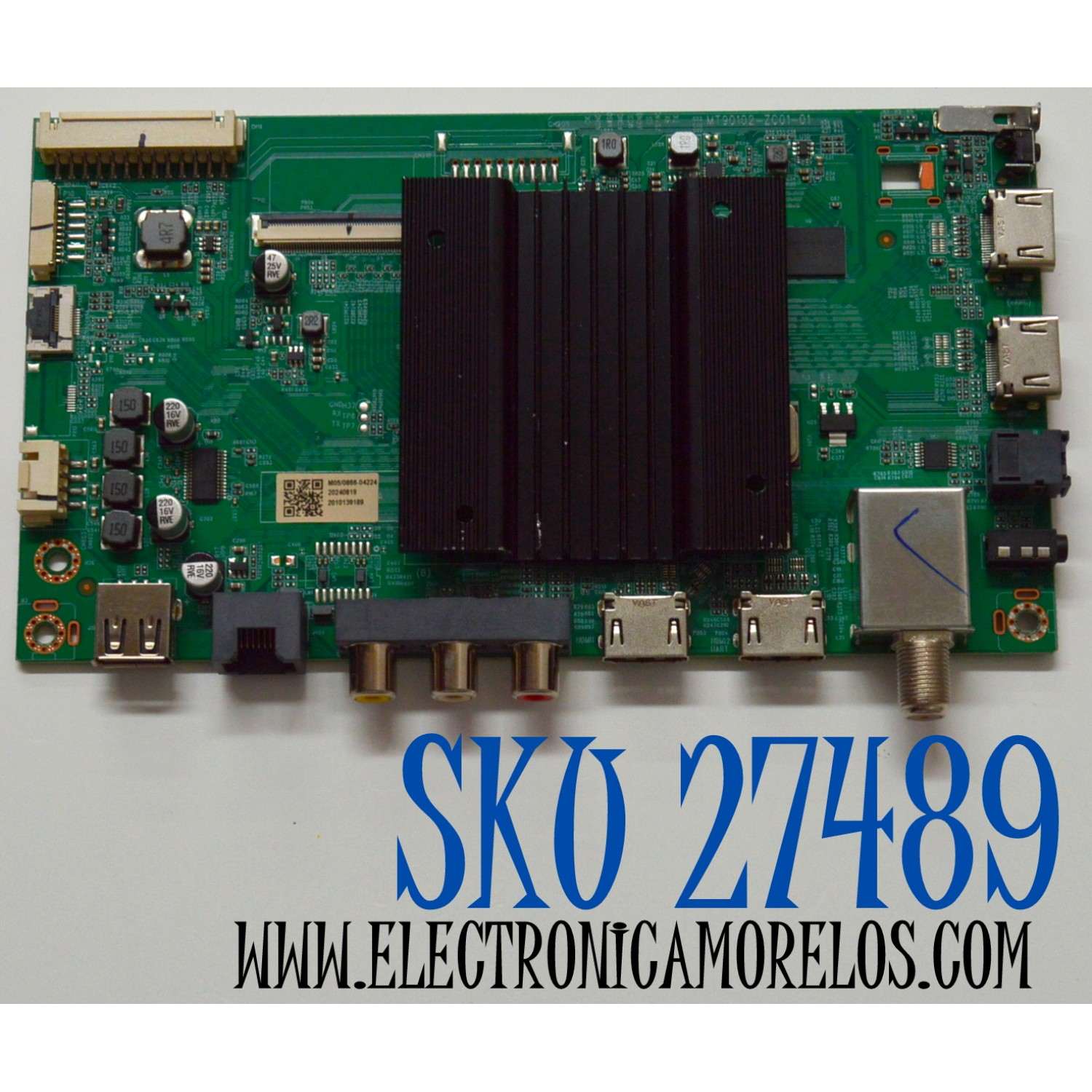 MAIN ORIGINAL PARA TV SELECT SERIES ROKU / NUMERO DE PARTE MT90102-ZC01-01 / 515C90102M05 / M05/0866-04224 / 2010139189 / DISPLAY JR645R3HA3L / MODELO 65R4A4 / 65R4A5R / 65R4AX