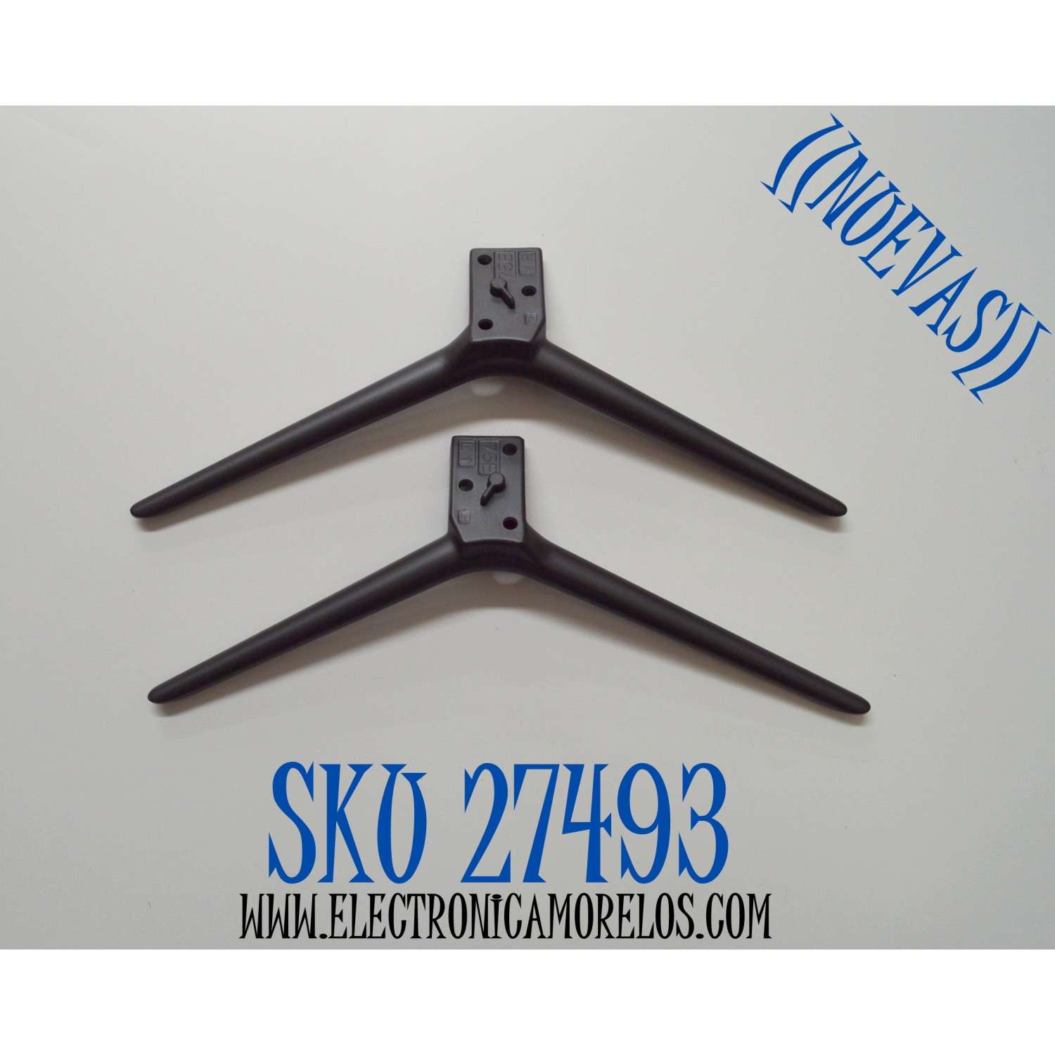 KIT DE BASES ORIGINAL NUEVAS PARA TV JVC 2 PIEZAS / NUMERO DE PARTE 7102-75000E-XL000001 / DHBL7102RA0 / 2492900631 / 24A1301404 / 75E / MODELO SI75URF