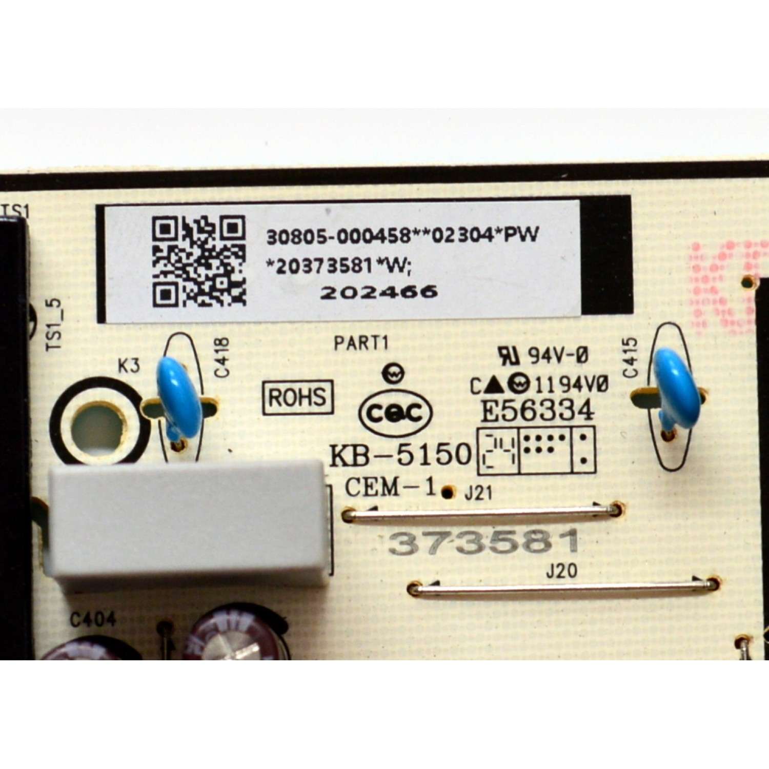 FUENTE DE PODER ORIGINAL PARA TV TCL / NUMERO DE PARTE 30805-000458 / G0101-000200 / 40-L17EW2-PWB1KG / 20373581 / PANEL LVU650NDAL / DISPLAY ST6451D06-3 VER.2.1 / MODELO 65S41BR / 65S451 - Imagen 2