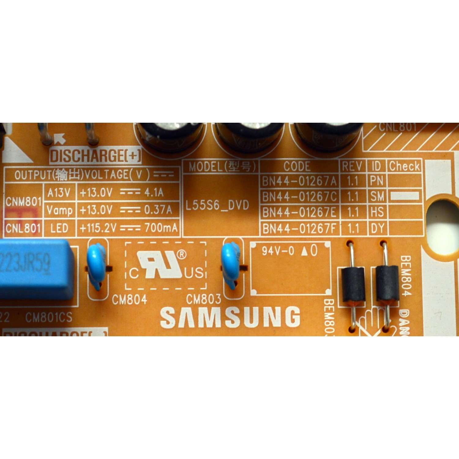 FUENTE DE PODER ORIGINAL PARA TV SAMSUNG / NUMERO DE PARTE BN44-01267C / L55S6_DVD / BN4401267C / PANEL CY-BD050HGNV2H / DISPLAY V500DJ7-QE1 / BN96-52422A / MODELO UN50DU7000FXZX GA05 / UN50DU7200DXZA / UN50DU7200DXZA DC02 / UN55DU7200BXZA / UN55DU7200BXZA WB01 - Imagen 3