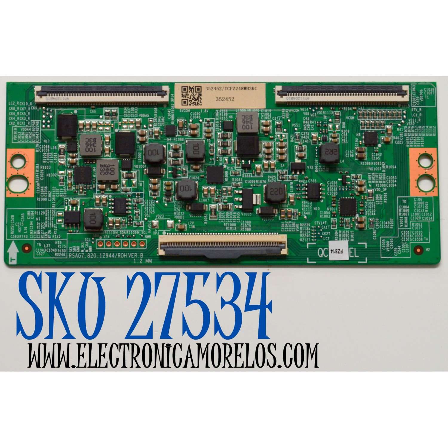 T-CON ORIGINAL PARA TV HISENSE / NUMERO DE PARTE 352452 / RSAG7.820.12944/ROH VER.B / TCFZ24WB3KC / PANEL HE650X3U61-T0L1 / DISPLAY PT650GT02-7 VER.1.0 / BOARD PT650GT02-3-XR2-3 / PT650GT02-3-XL2-3 / PT650GT02-3-XR1-3 / PT650GT02-3-XL1-3 / MODELO 65S75N