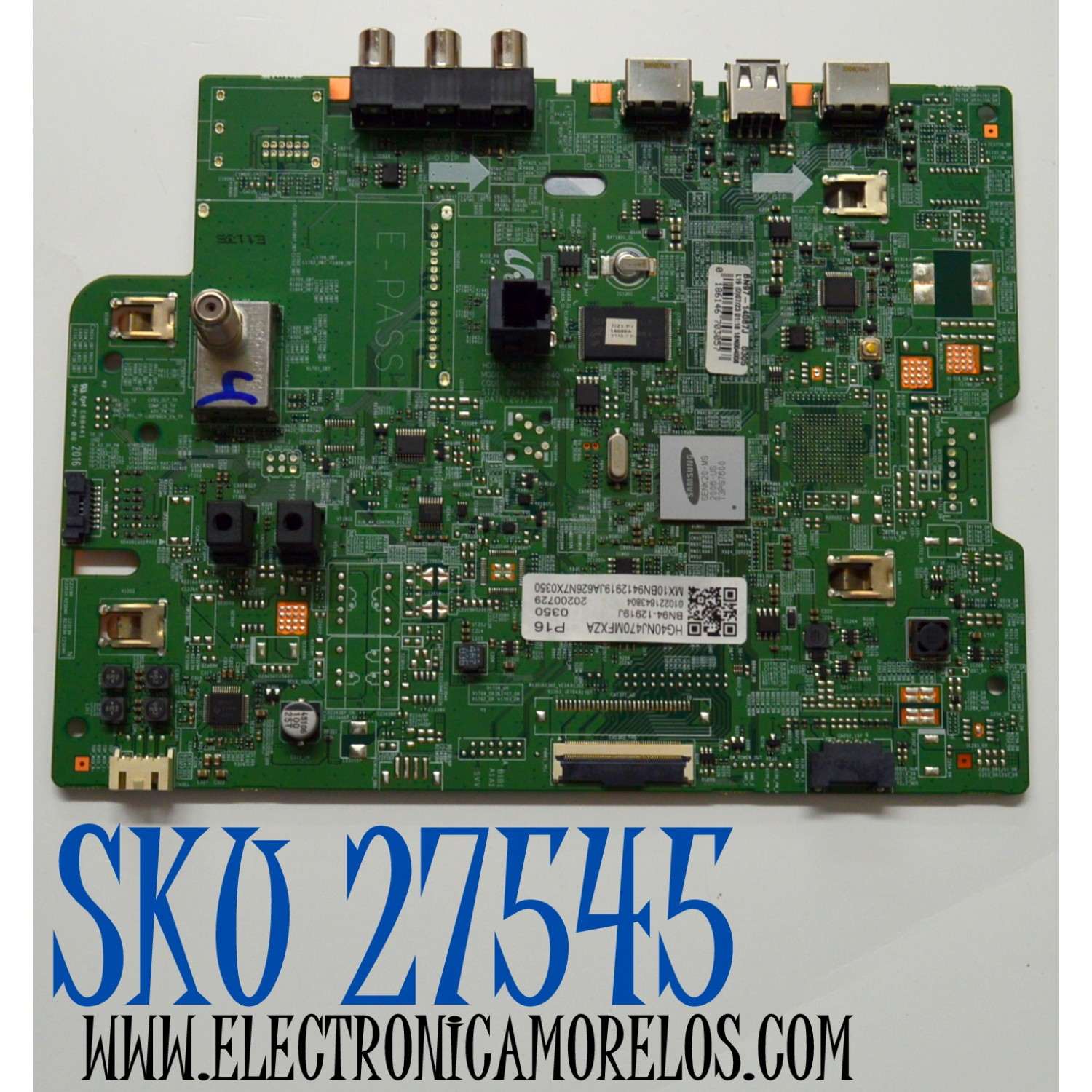 MAIN ORIGINAL PARA TV SAMSUNG FULL HD / NUMERO DE PARTE BN94-12919J / BN41-02640A / BN41-02640 / BN97-14087J / BN9412919J / PANEL CY-JN040BGNV4H / DISPLAY V400HJ6-PE1 CA / BN96-33321D / MODELO HG40NJ470MFXZA / HG40NJ470MFXZA DA01