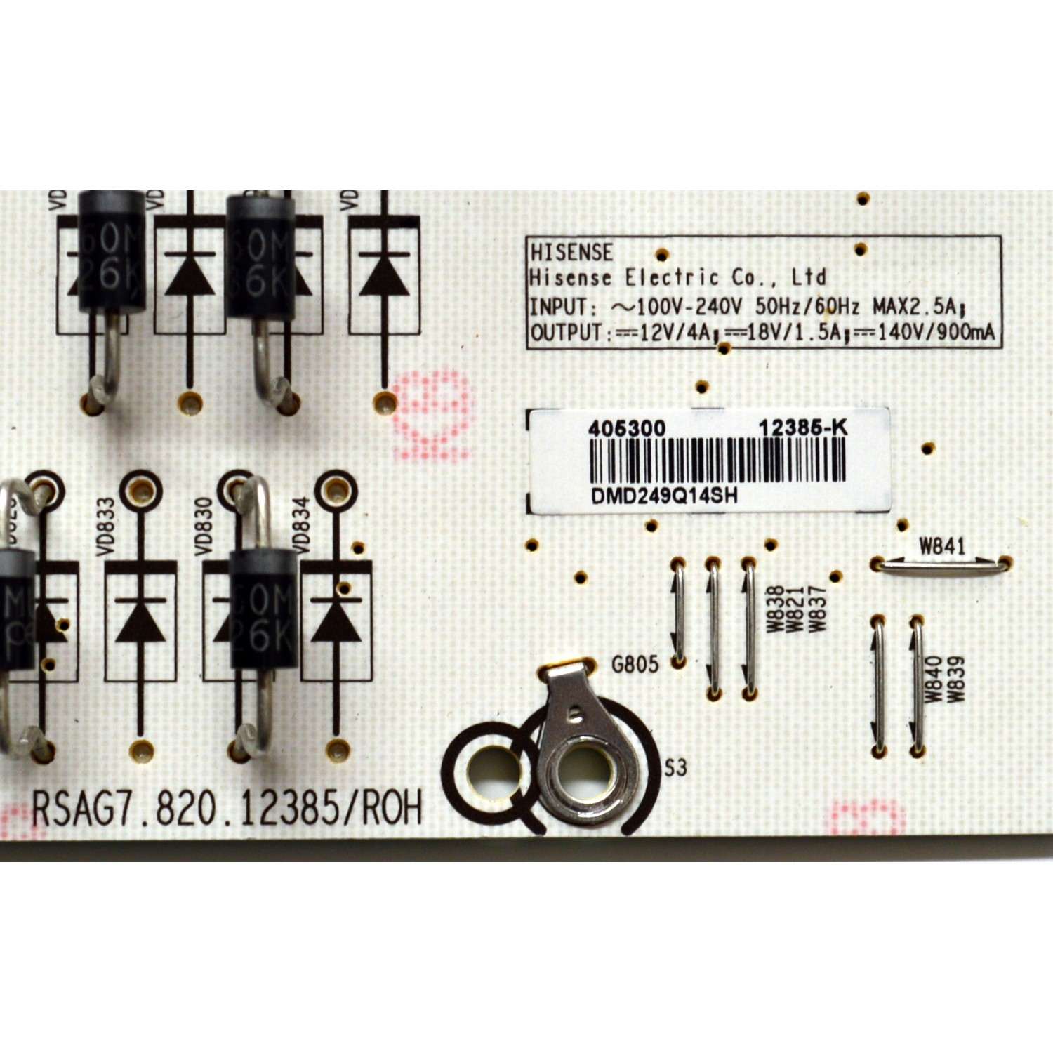 FUENTE DE PODER ORIGINAL PARA TV HISENSE / NUMERO DE PARTE 405300 / RSAG7.820.12385/ROH / CQC13134095636 / HDCEM1 / 12385-K / PANEL HD650H1U51-TALB6\ROH / DISPLAY T650QVN07.5 / MODELO 65QD65NF - Imagen 2