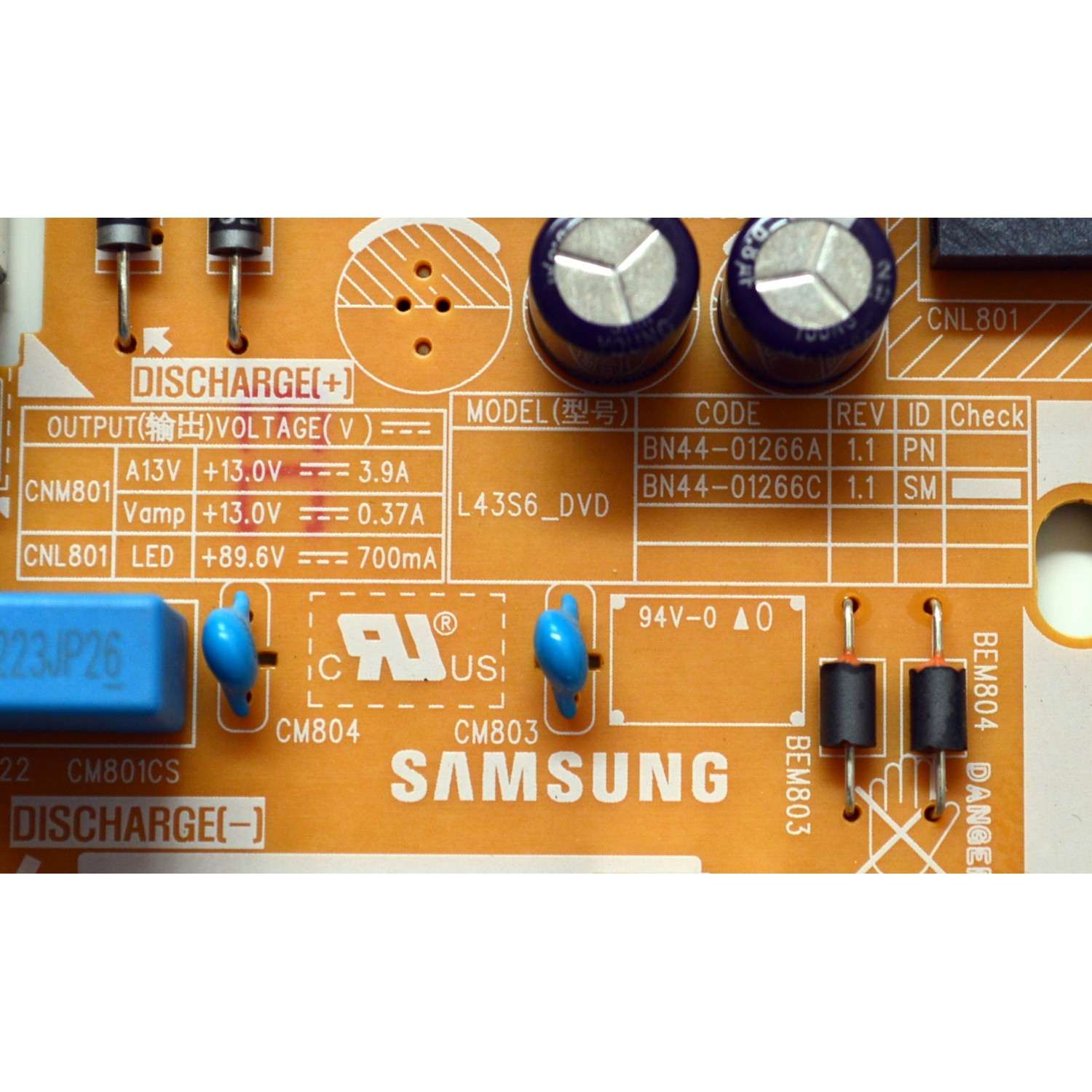FUENTE DE PODER ORIGINAL PARA TV SAMSUNG / NUMERO DE PARTE BN44-01266C / L43S6_DVD / BN4401266C / PANEL CY-BD043HGAV2H / T430QVN03.P / BN96-52434B / MODELO UN43DU7200DXZA / UN43DU7200DXZA AB06 / UN43DU7200BXZA XB01 - Imagen 2